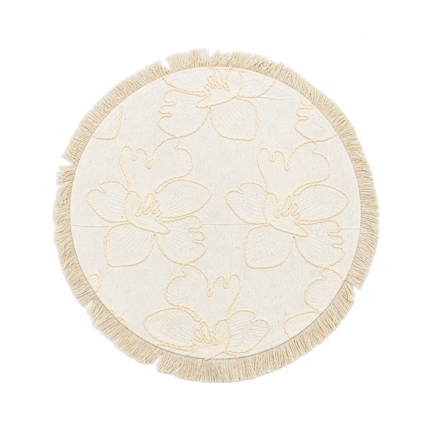 Base decorativa 38 cm con fiori beige