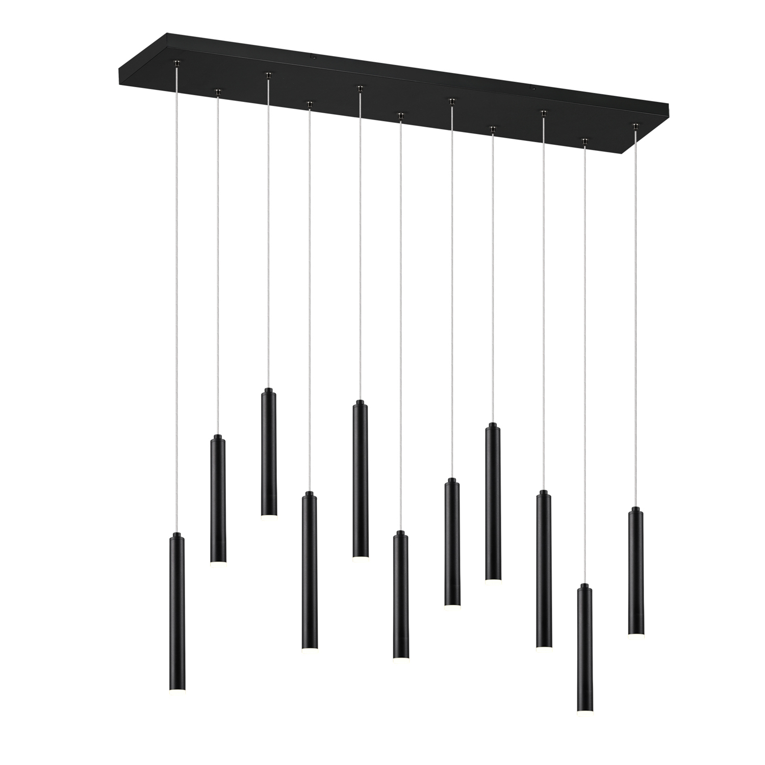 Lampada a sospensione 11 luci nera Tubular Trio