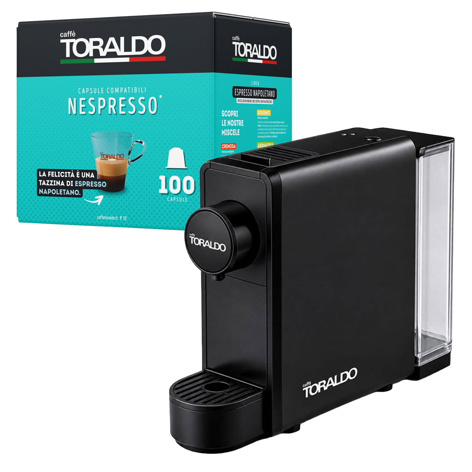 Kit Macchina caffè Toraldo e 100 capsule Classica