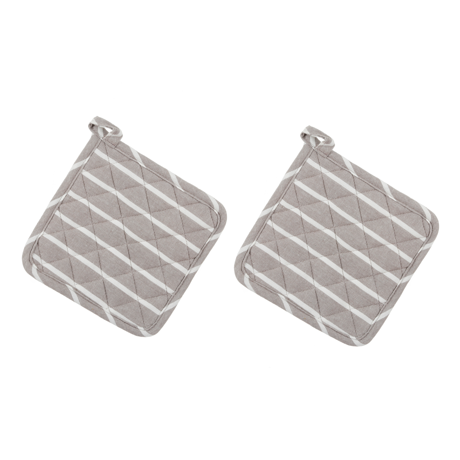 Set 2 presine 18x18 cm tinto filo righe chiare