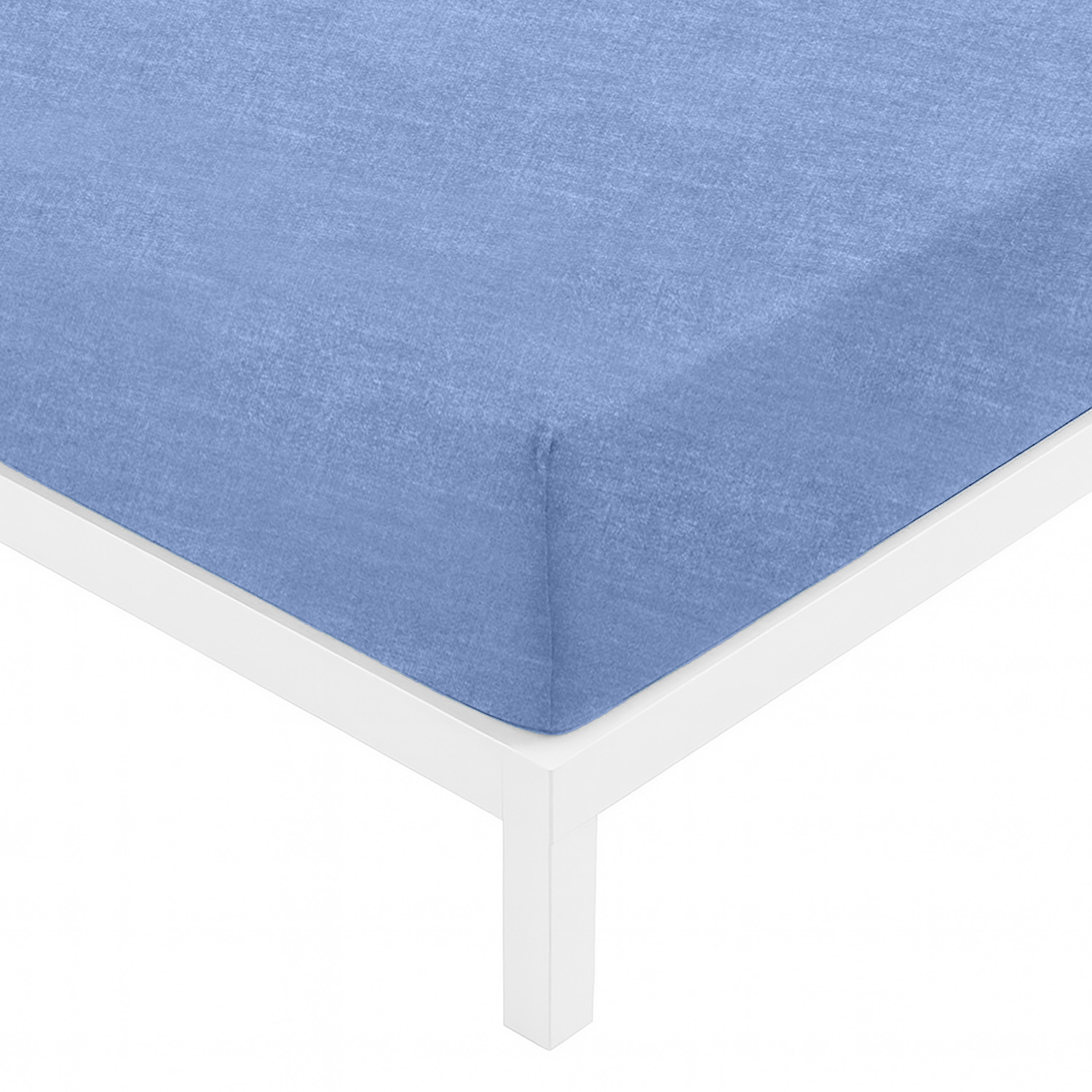 Lenzuolo con angoli matrimoniale blu cotone