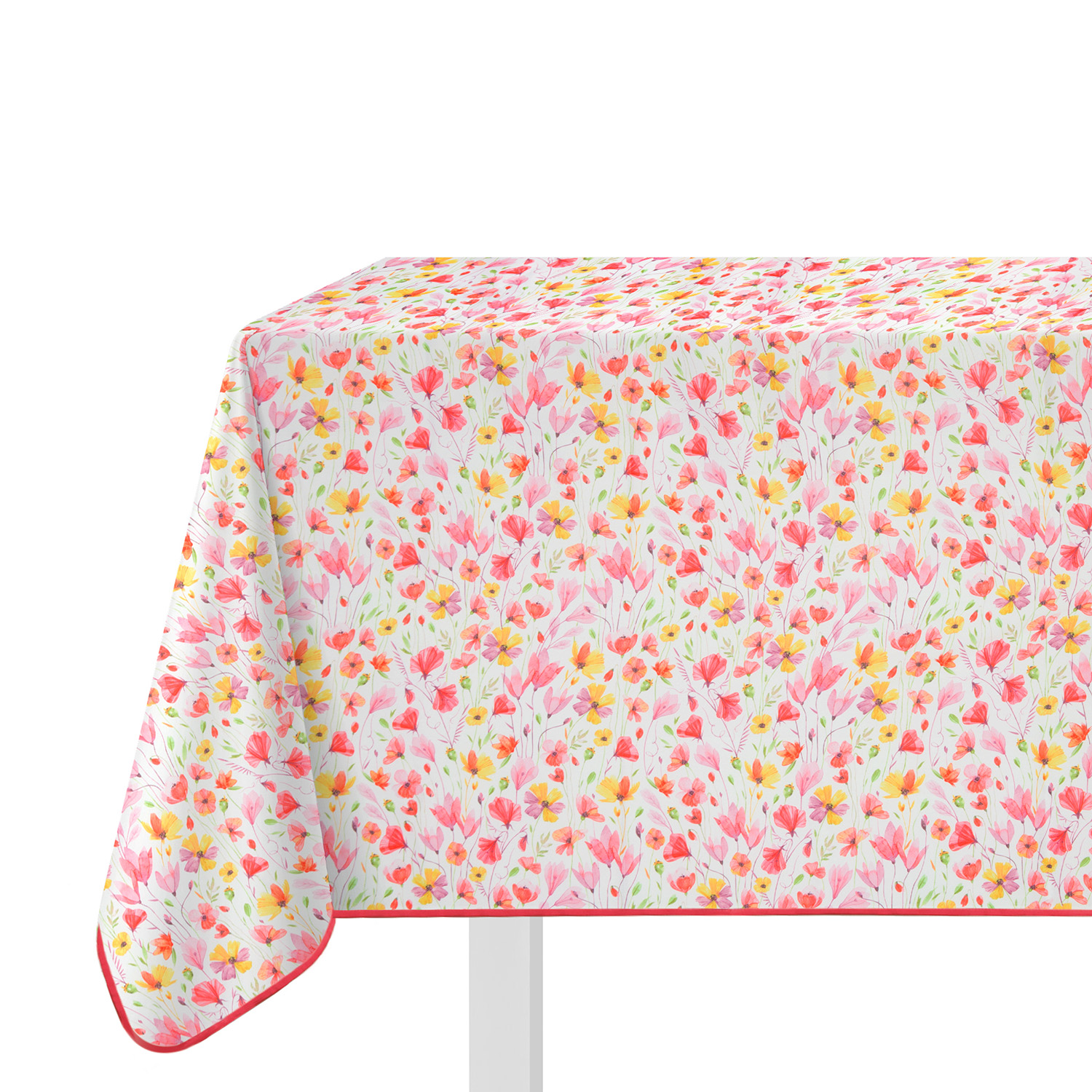 Tovaglia antimacchia 140x180 cm fiori rosa