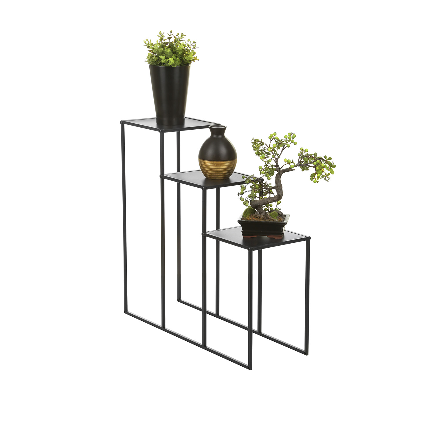 Scaffale portavasi 3 ripiani 70x68x24 cm