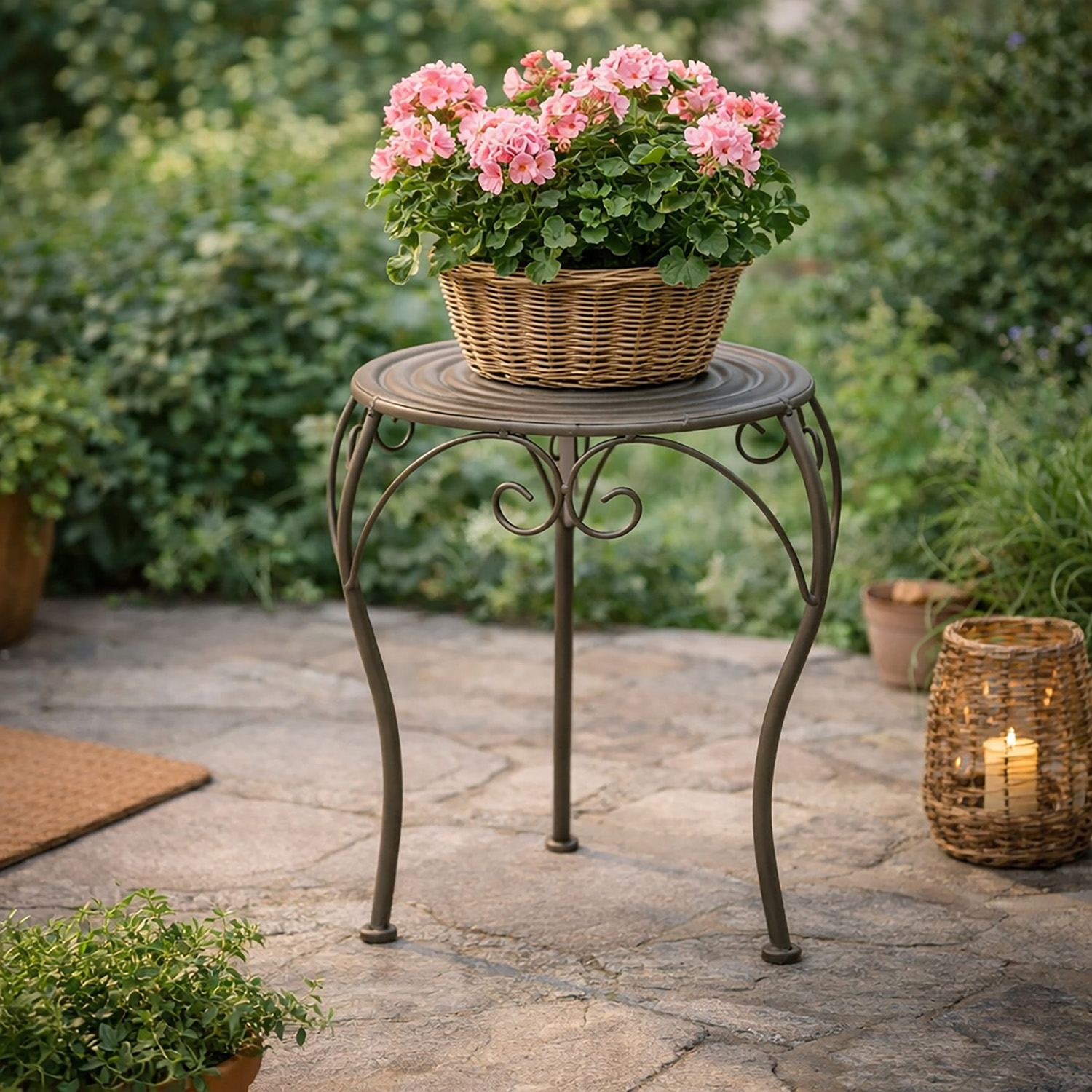 Porta vaso in ferro 32x34,5 cm color caffè