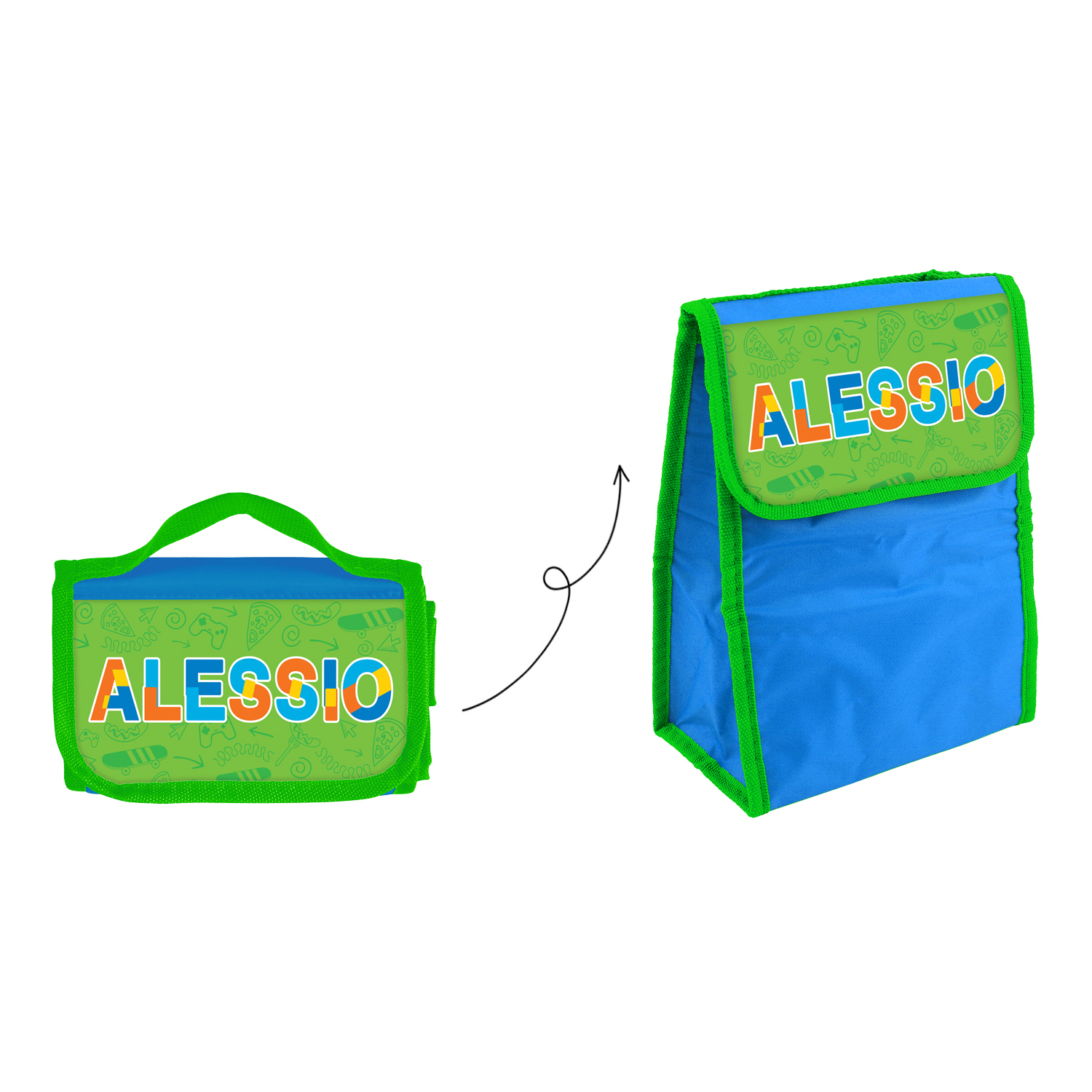 Zainetto bambino porta merenda nome Alessio