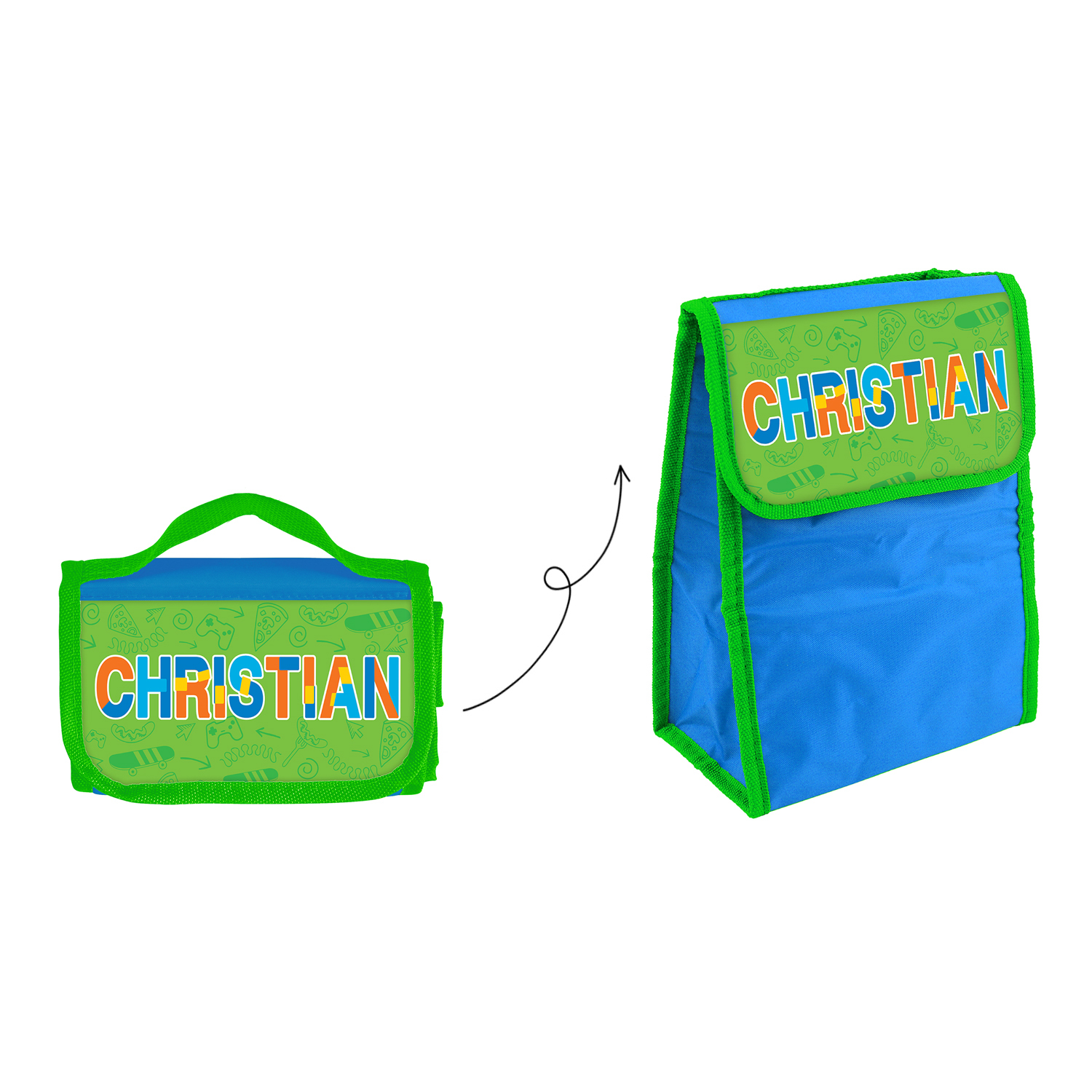 Zainetto bambino porta merenda nome Christian