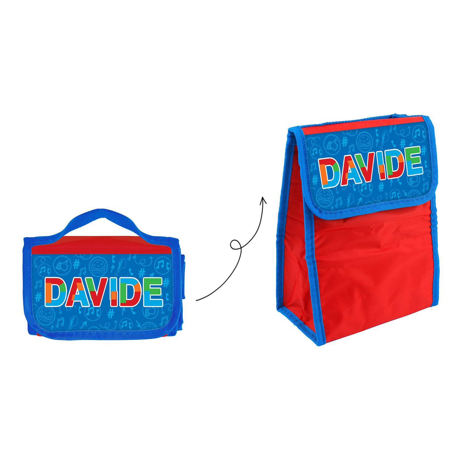Zainetto bambino porta merenda nome Davide