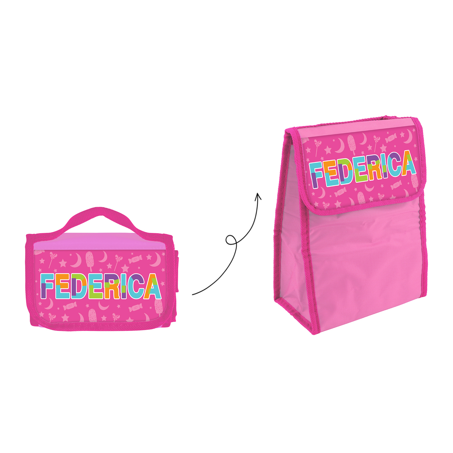 Zainetto bambina porta merenda nome Federica