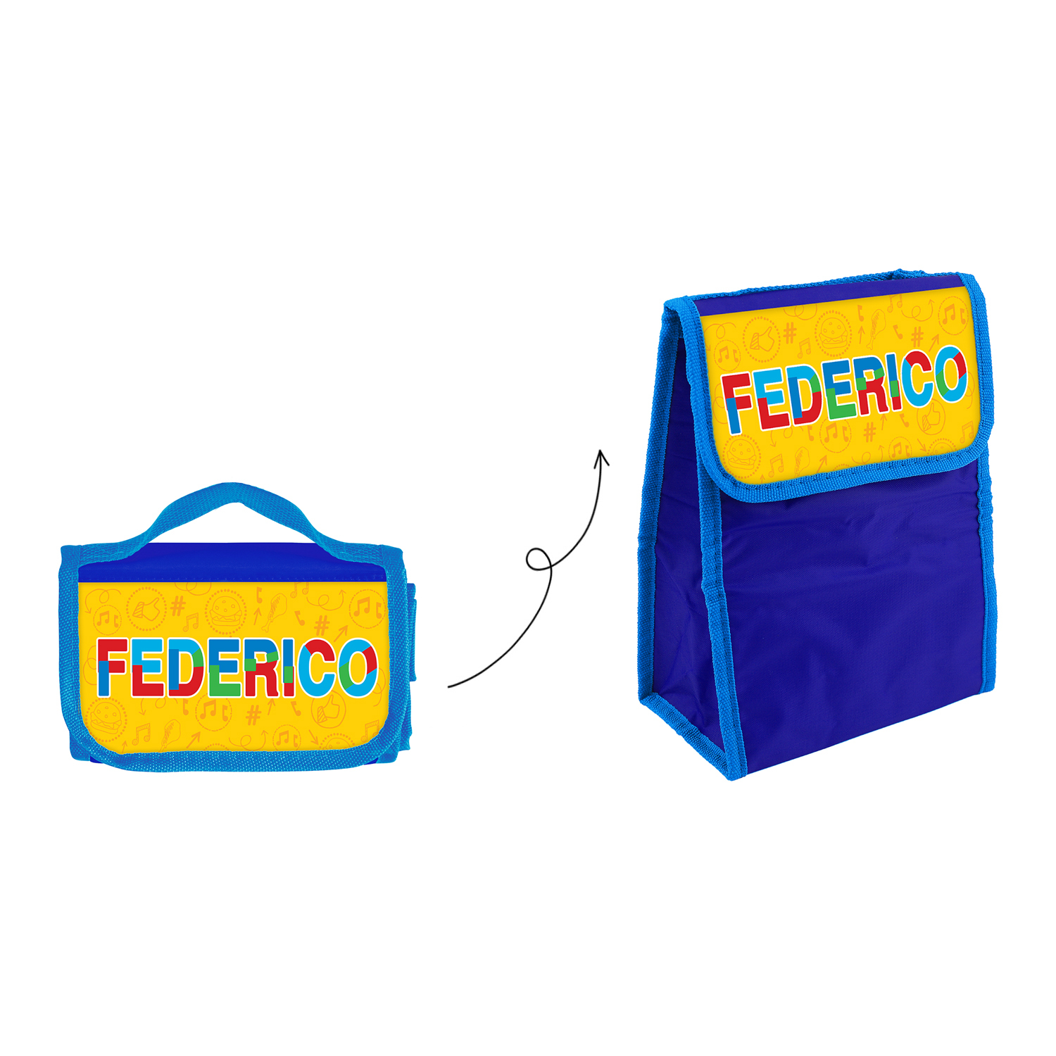 Zainetto bambino porta merenda nome Federico