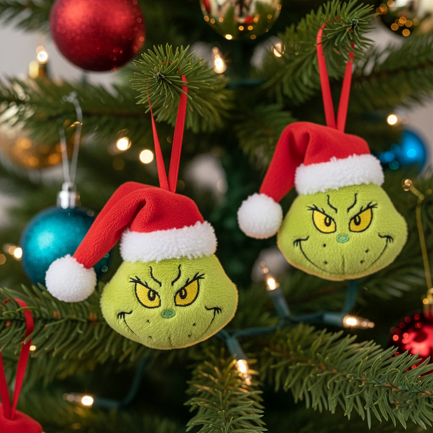 Pallina natalizia peluche Grinch da appendere