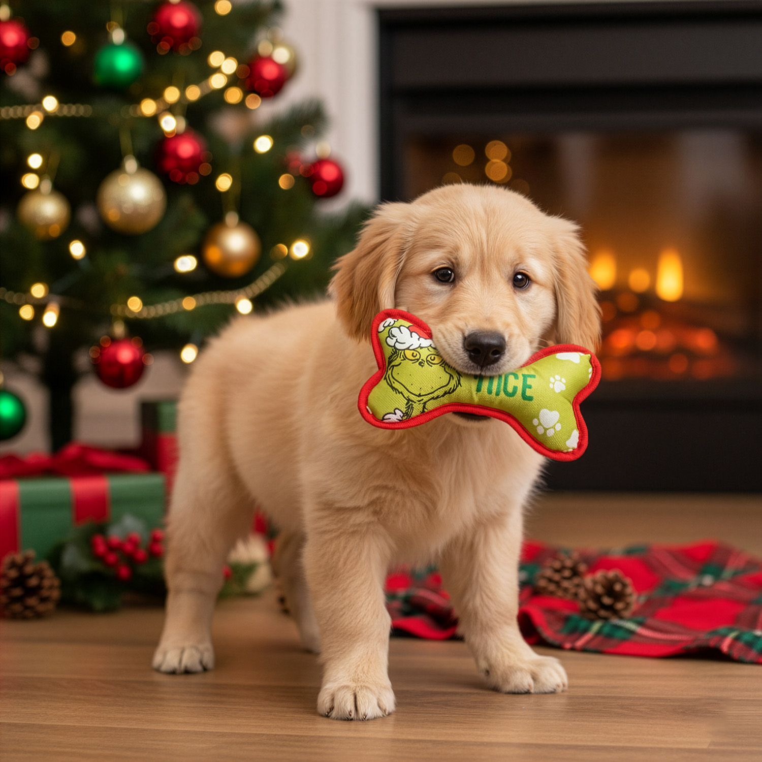 Gioco osso morbido per cani Grinch