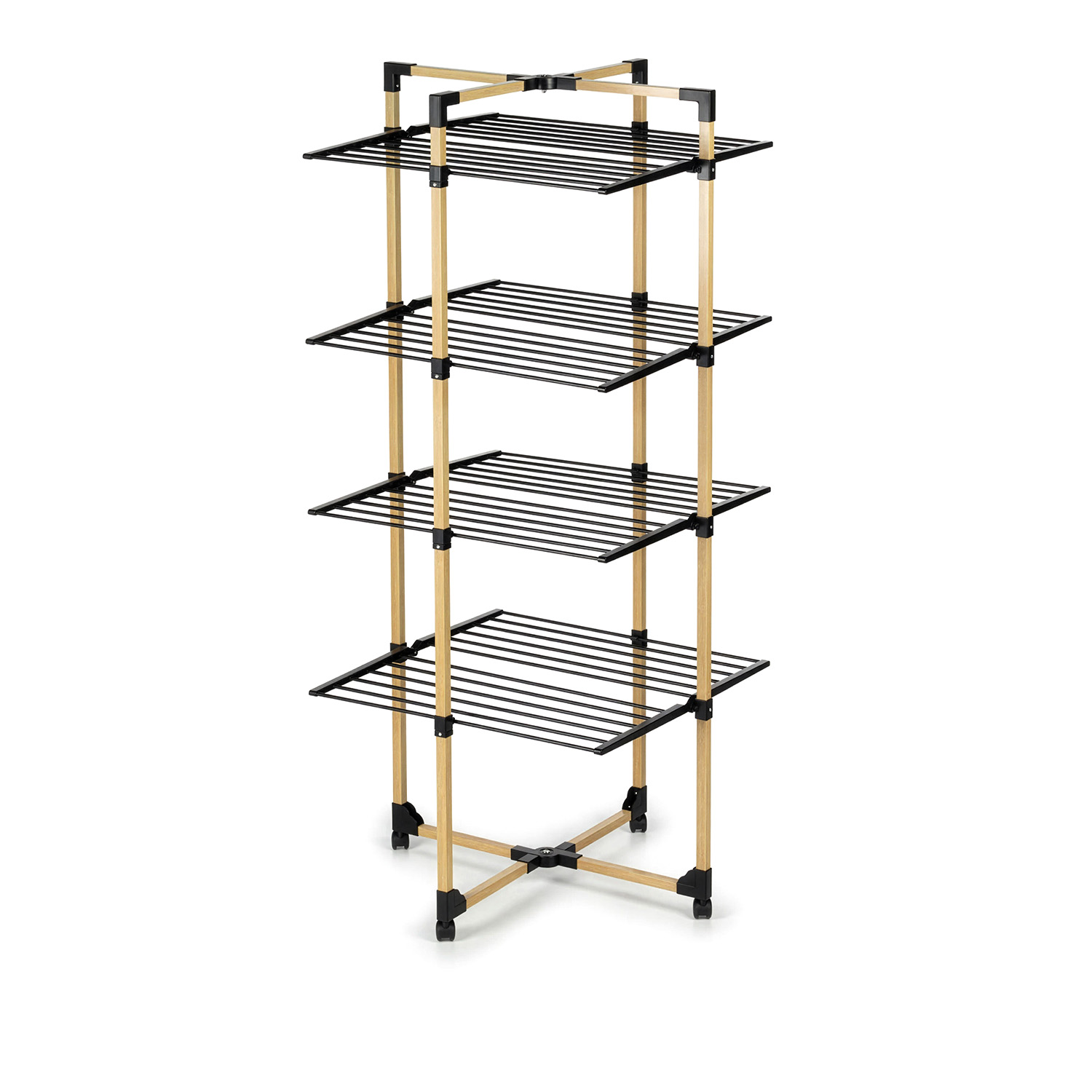 Stendibiancheria a torre 69x69x175 cm effetto legno