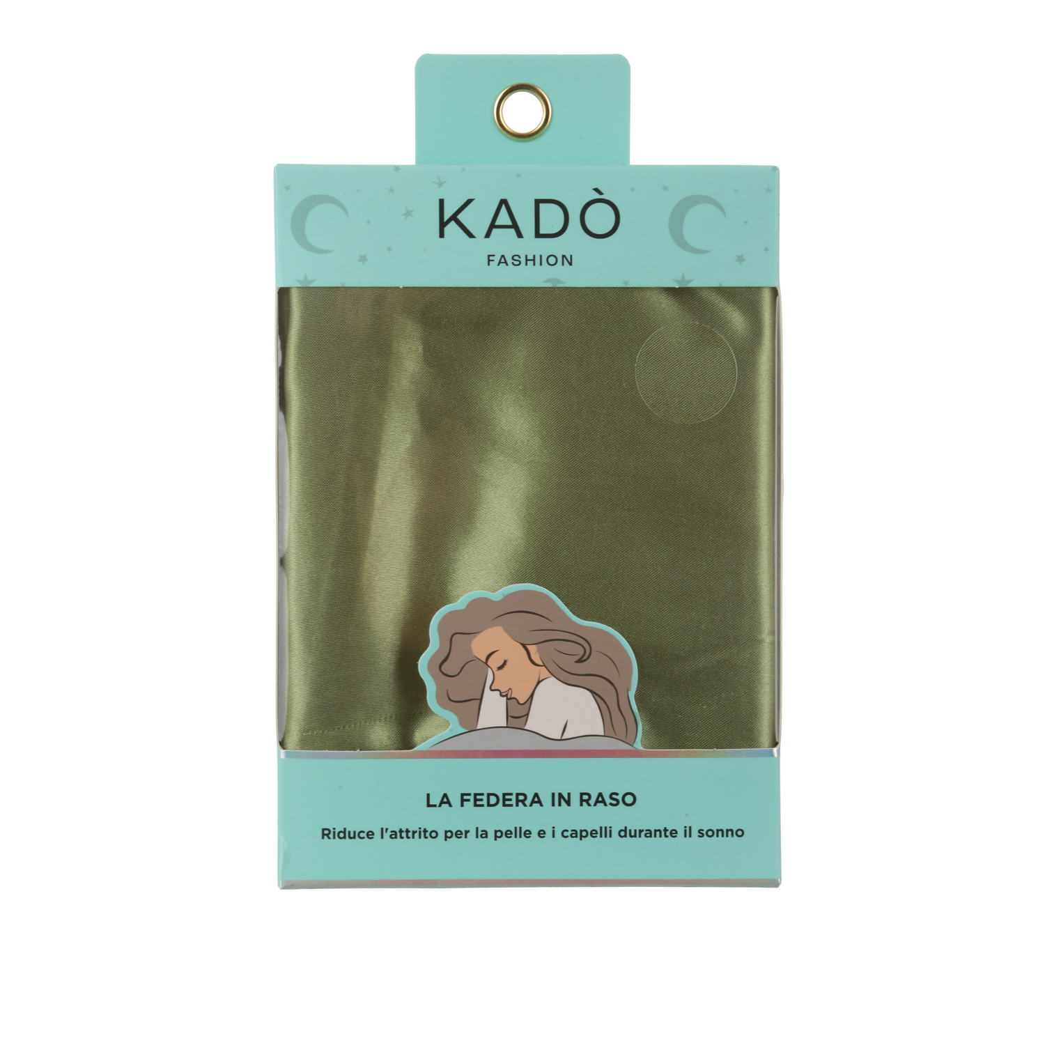 Federa in raso verde 50x80 cm