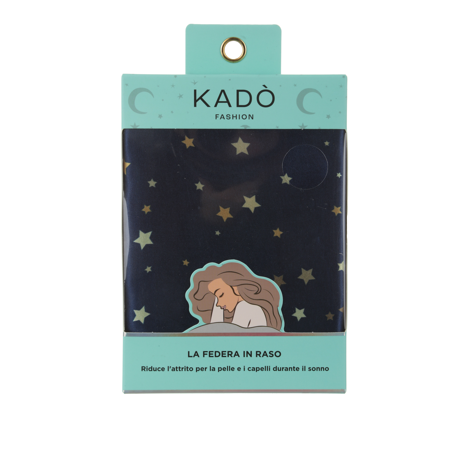Federa in raso blu con stelle 50x80 cm