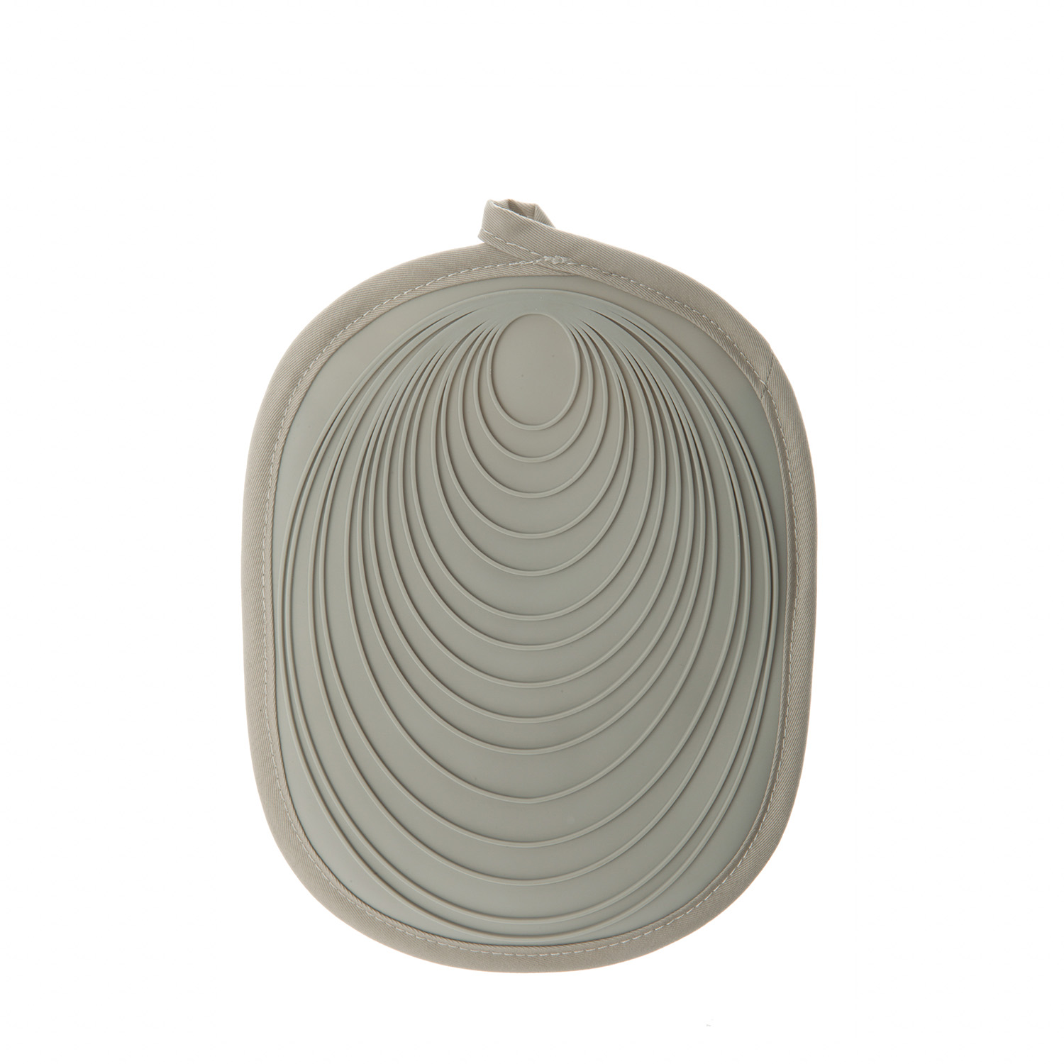 Presina in silicone ovale grigio e taupe