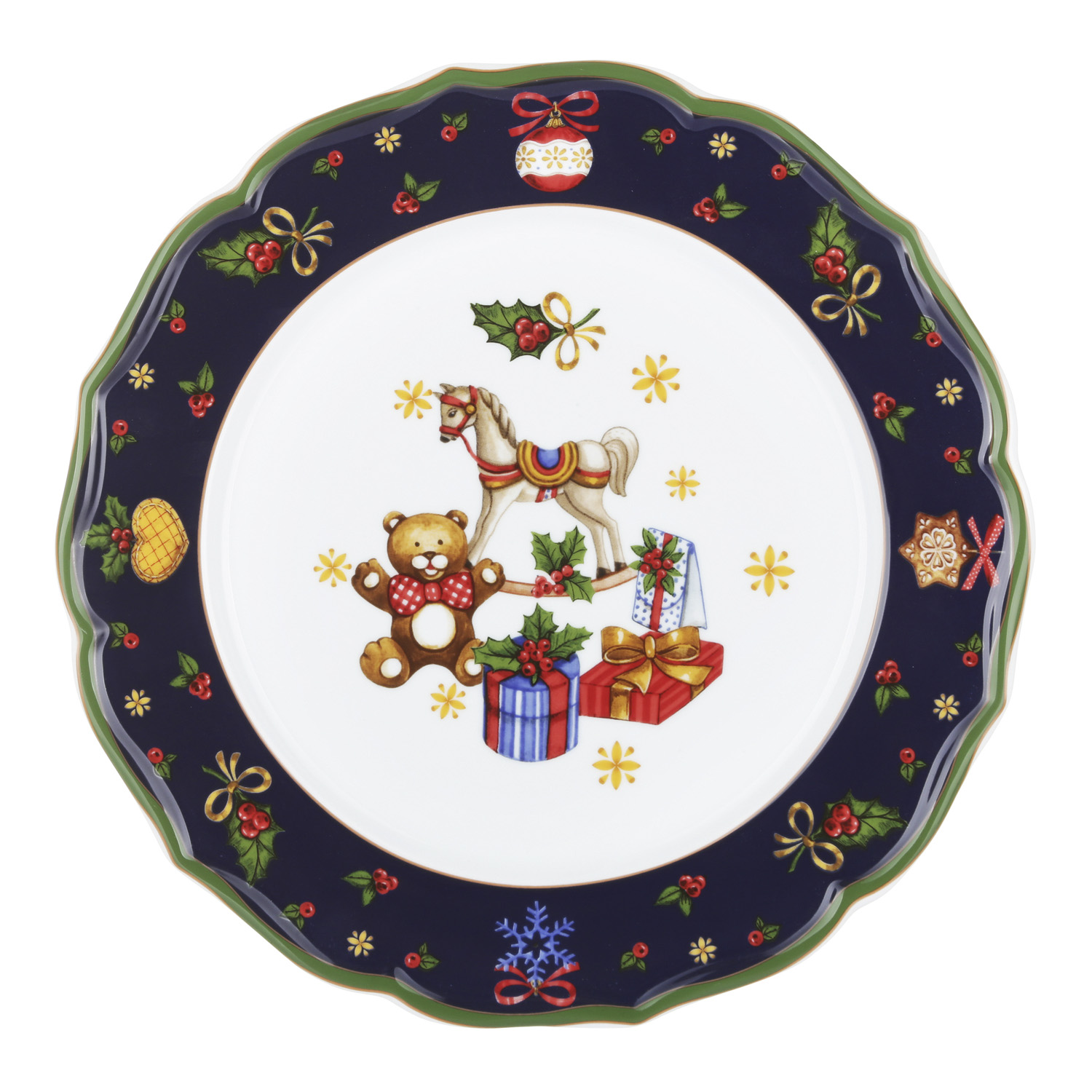 Sottopiatto natalizio 32,5 cm Regali blu