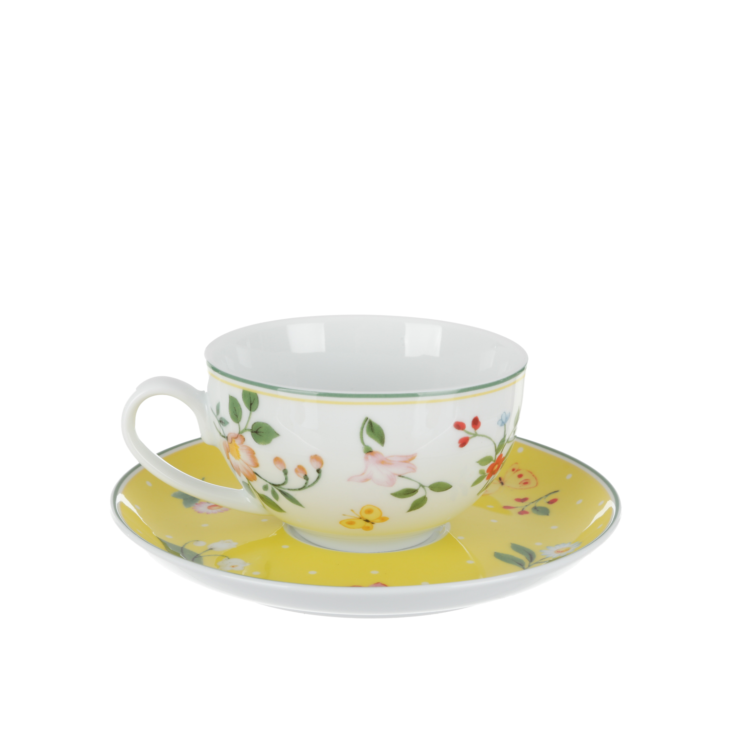 Tazza tè con piattino in porcellana Natura