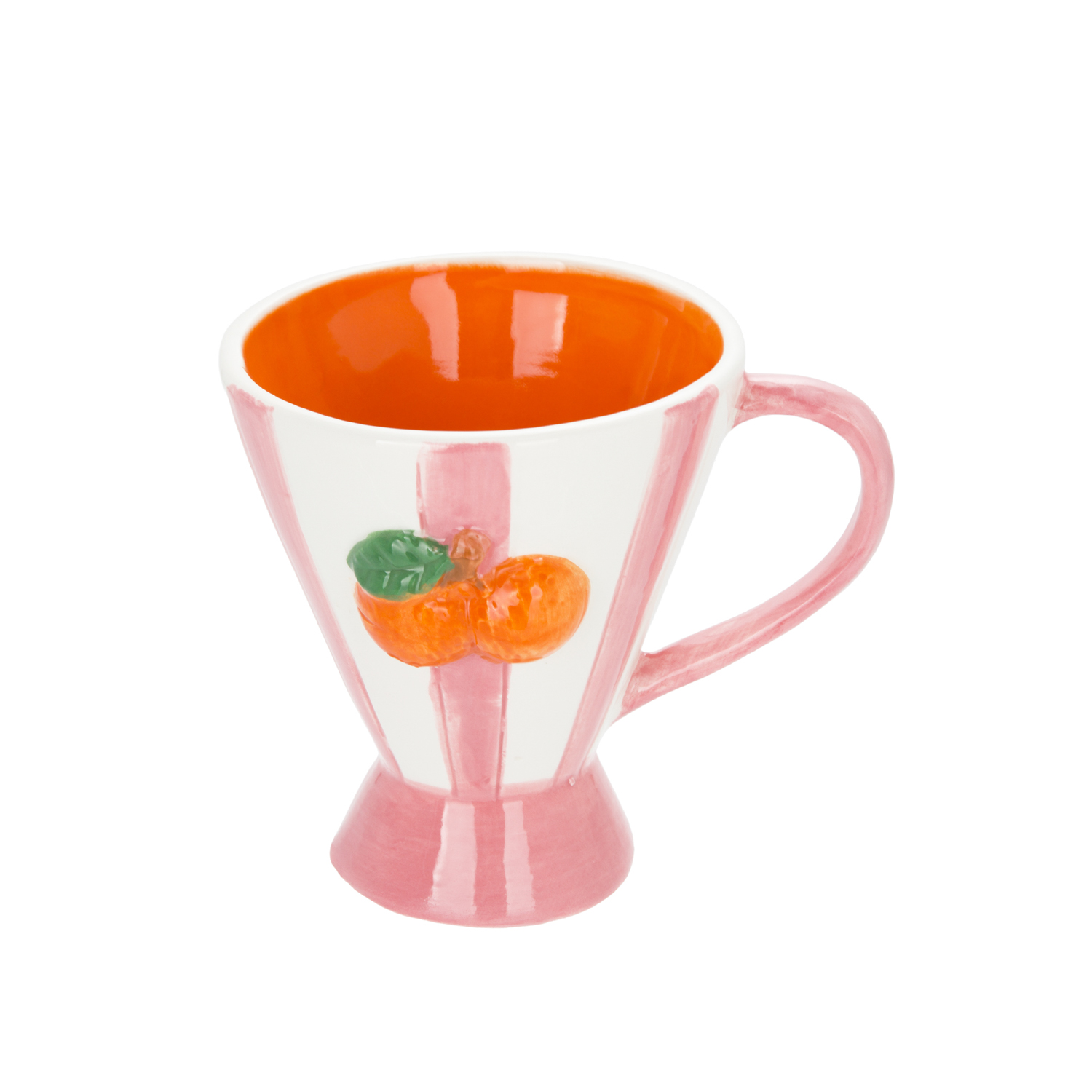 Tazza arance righe rosa 230 ml Florafruit ceramica