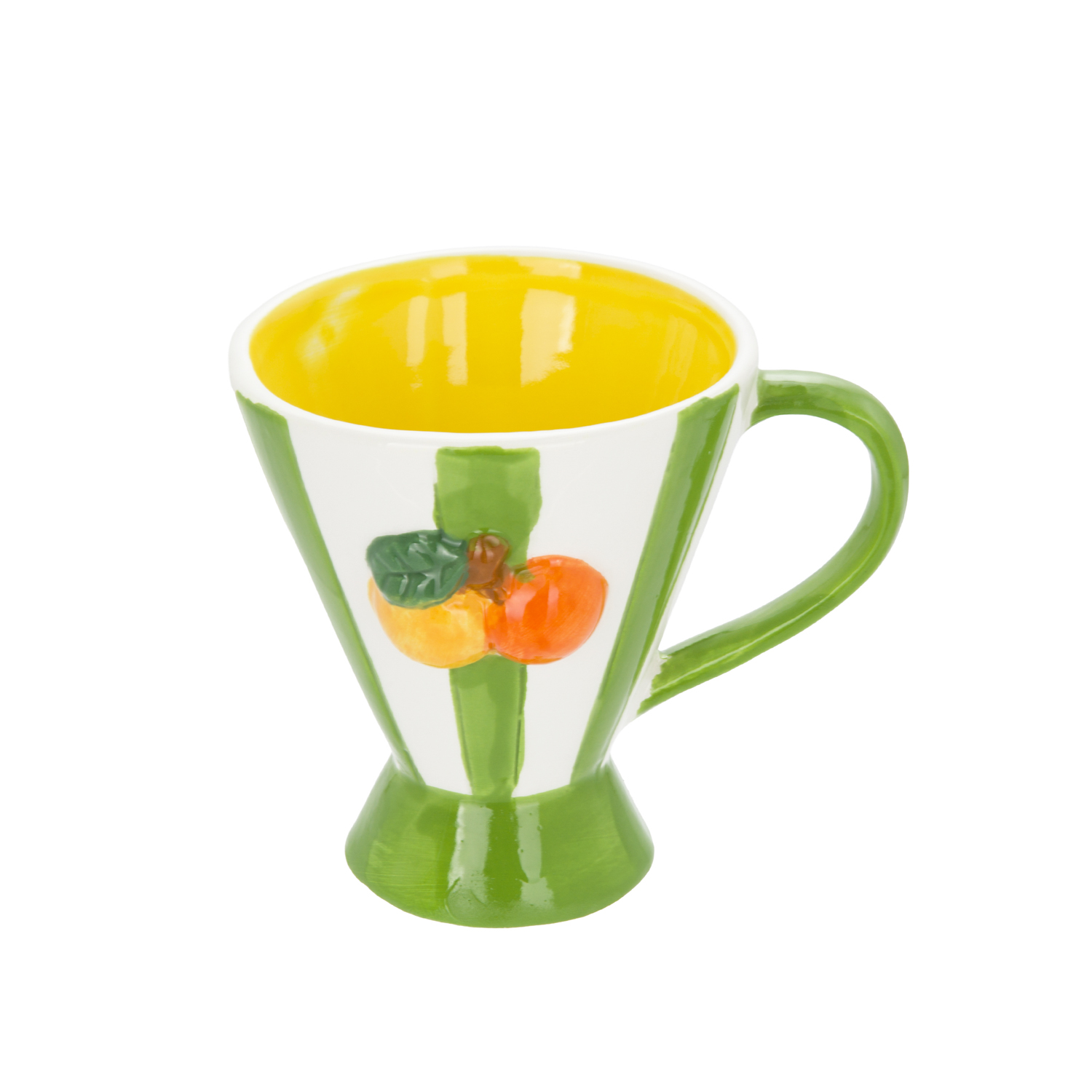 Tazza arance righe verdi 230 ml Florafruit ceramica