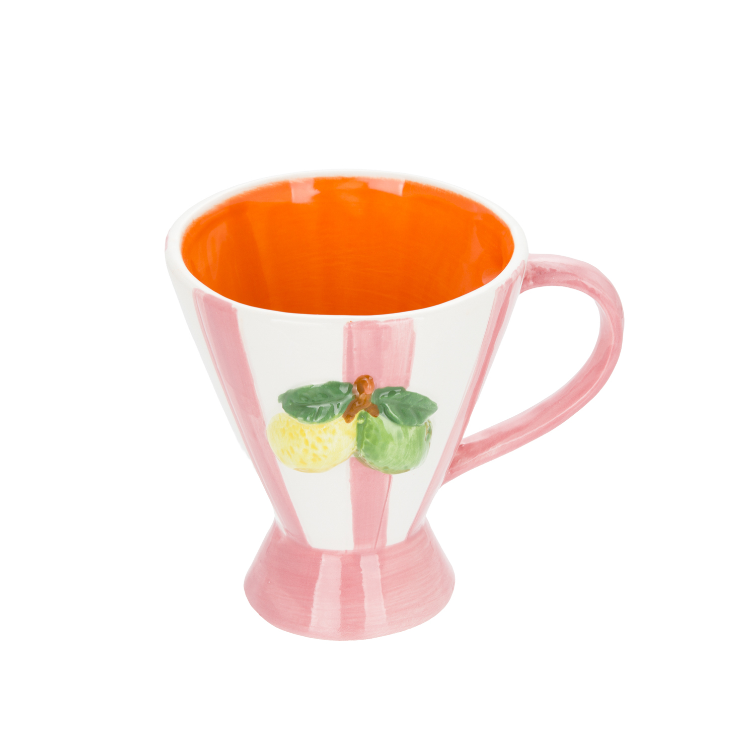 Tazza limoni righe rosa 230 ml Florafruit ceramica