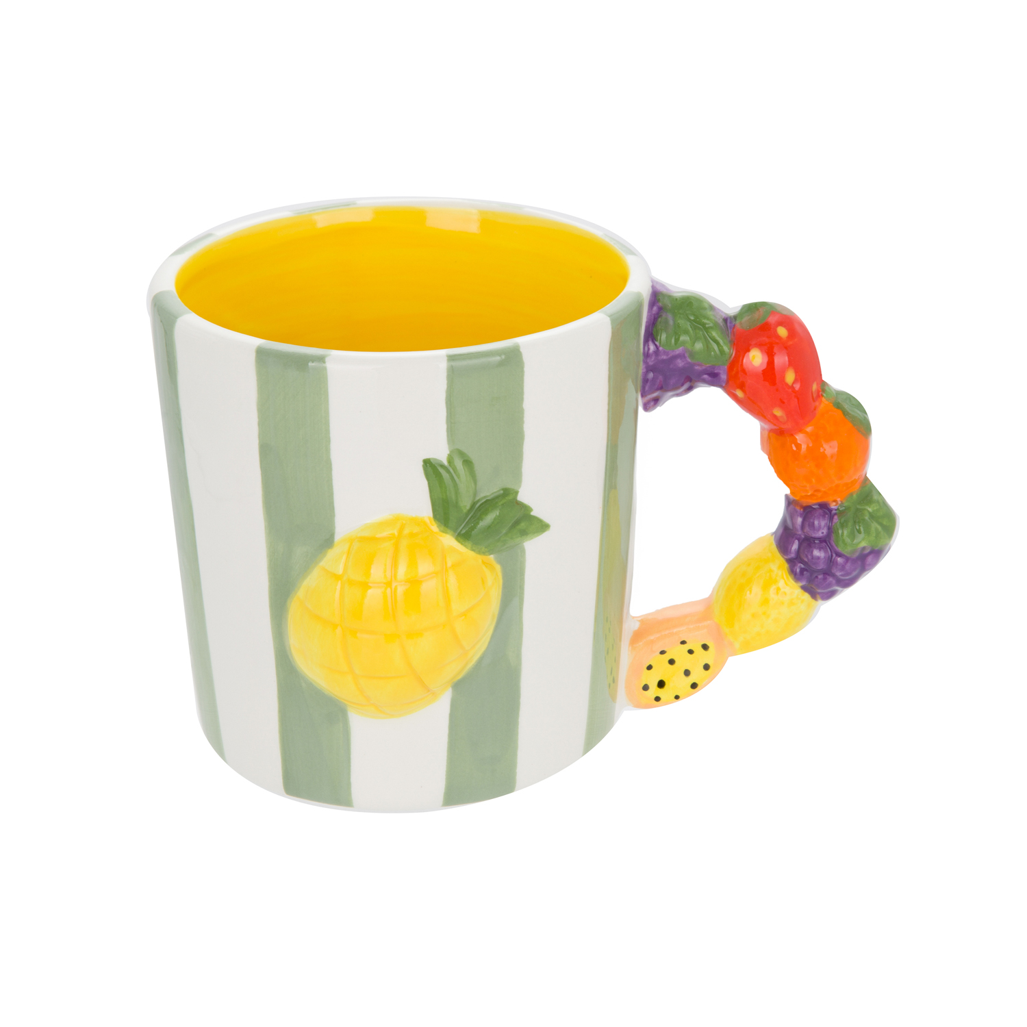 Tazza ananas righe verdi 530 ml Florafruit ceramica