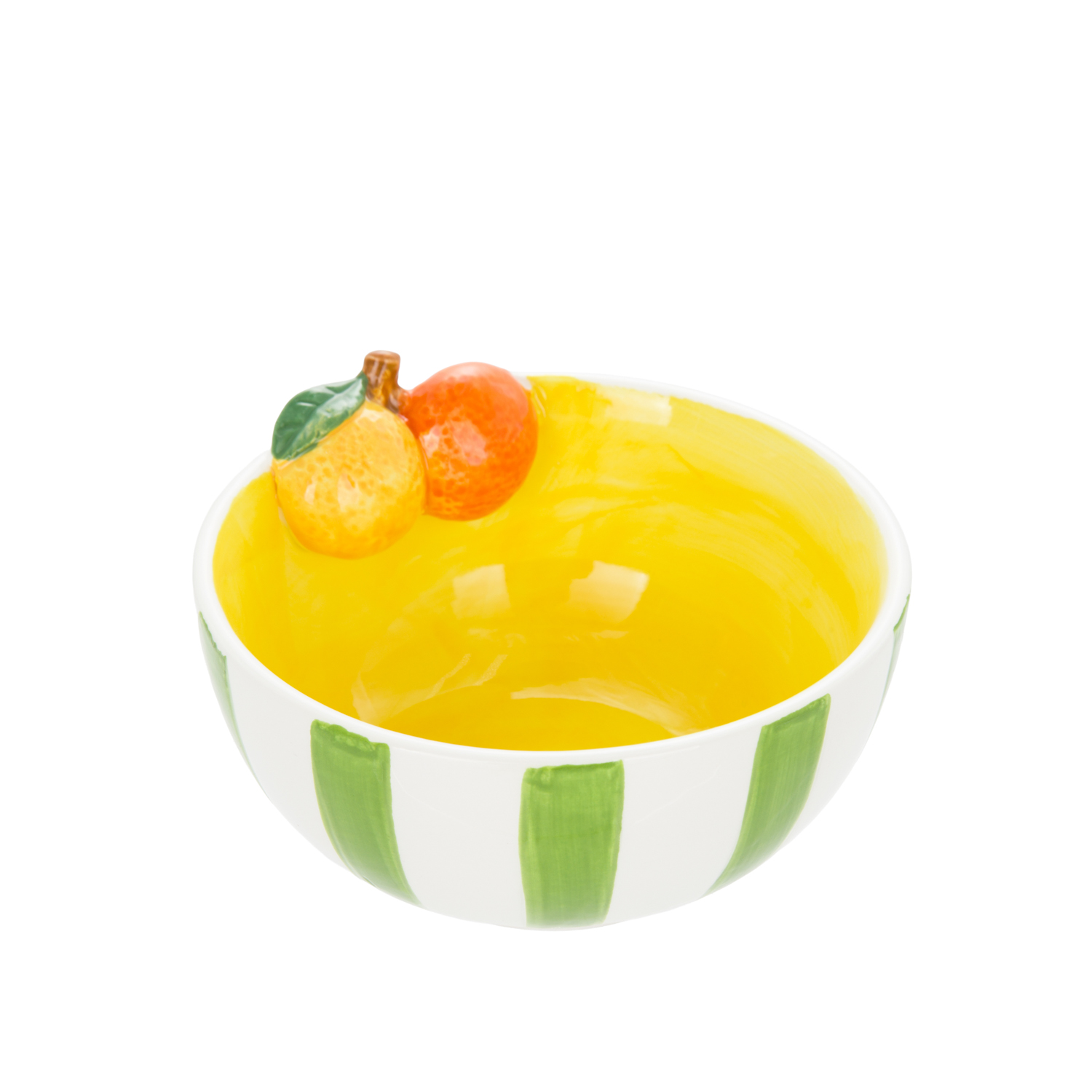 Ciotola arance 14 cm righe verdi Florafruit ceramica