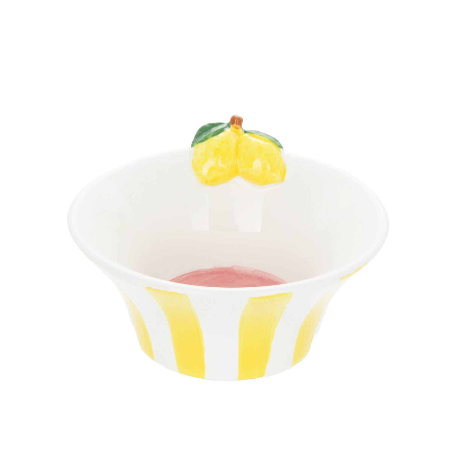 Ciotola limoni13 cm righe gialle Florafruit ceramica