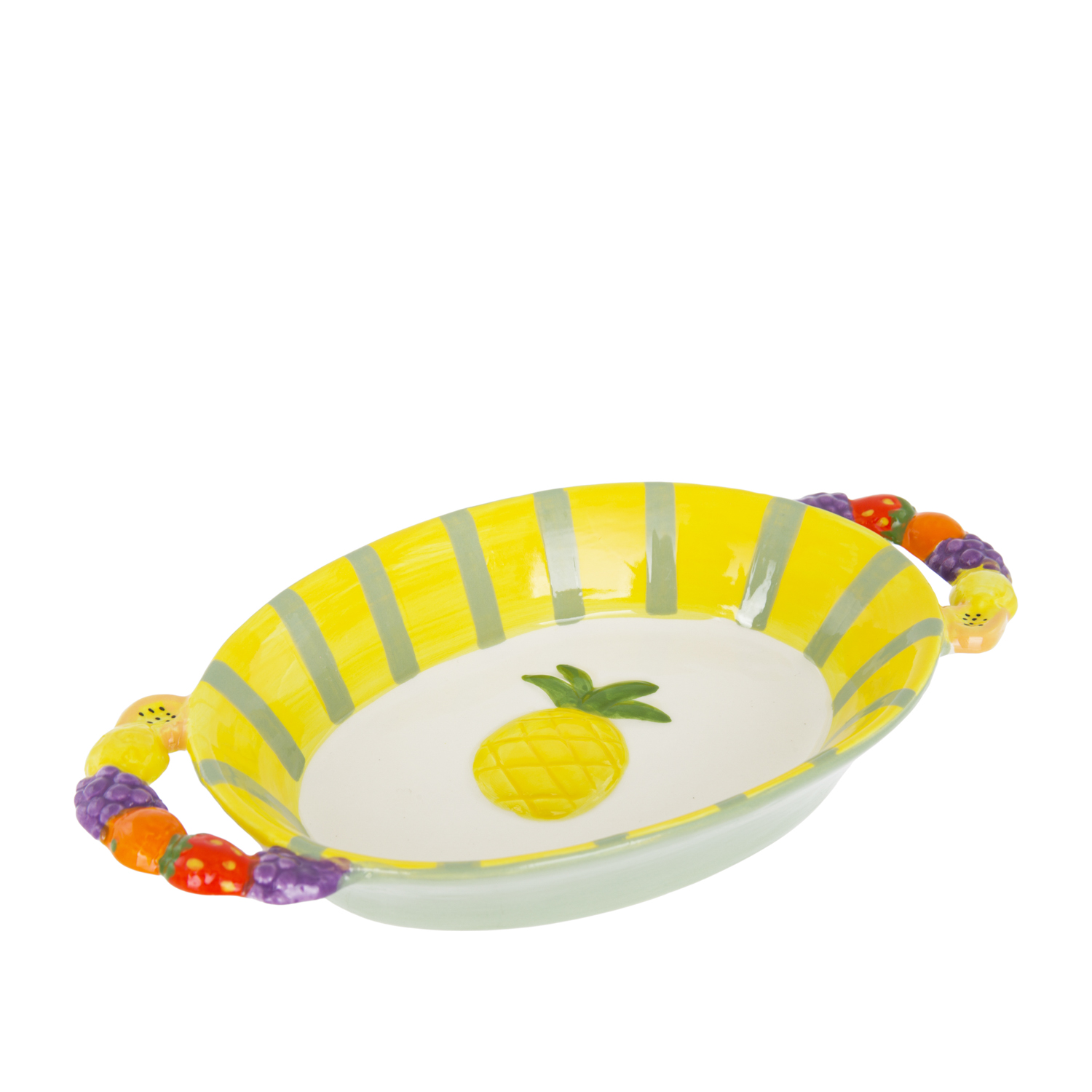Piatto portata con manici ananas Florafruit ceramica