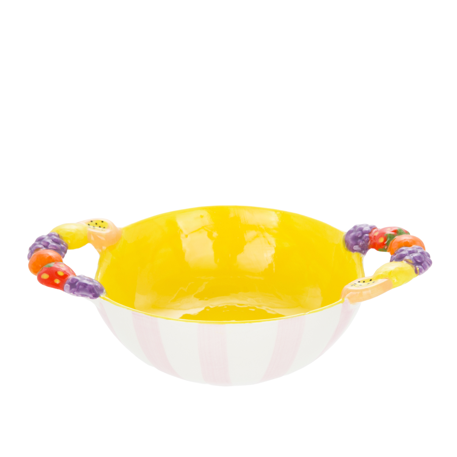 Ciotola 20,8 cm rosa con manici Florafruit ceramica