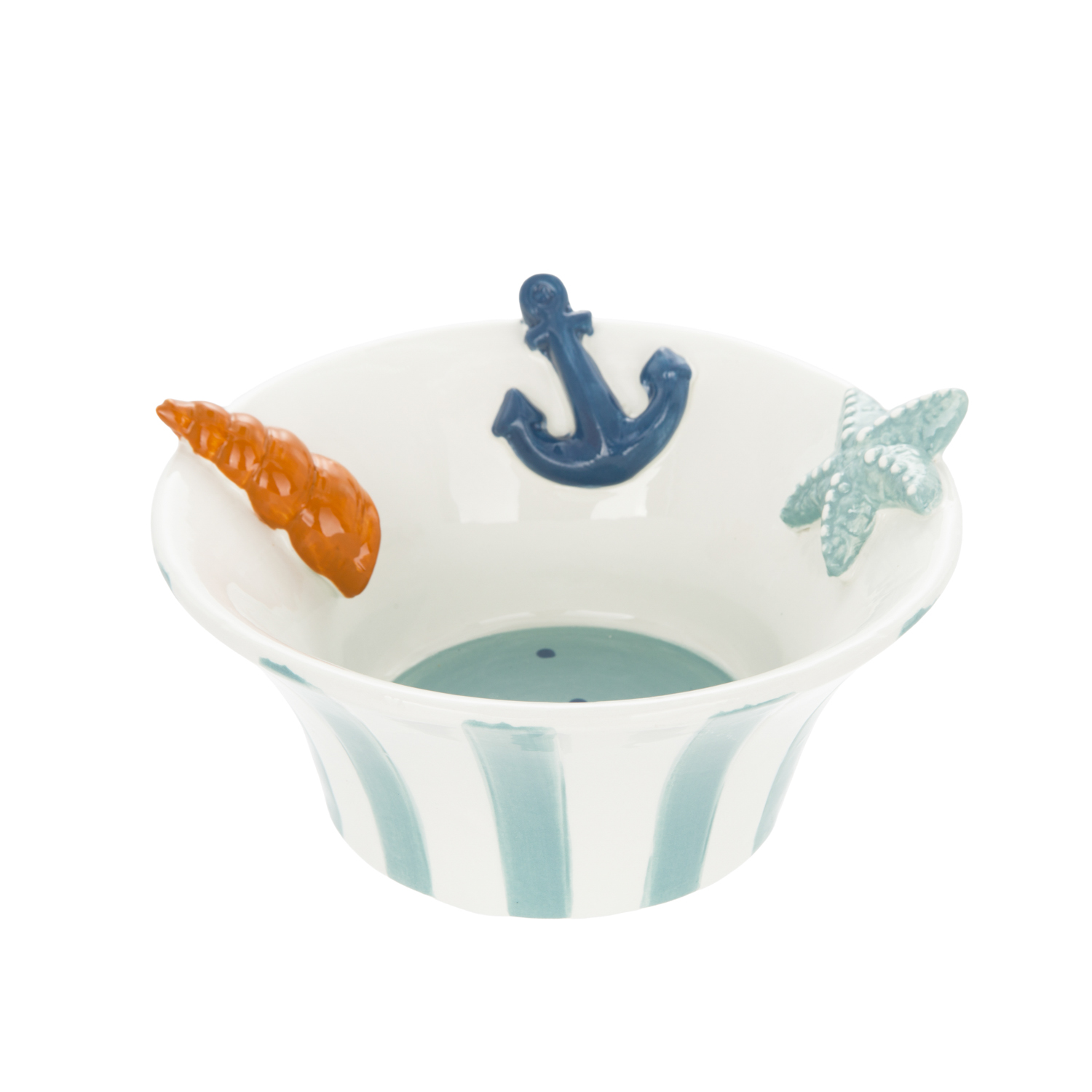 Ciotola 17,3 cm decori mare ceramica azzurra