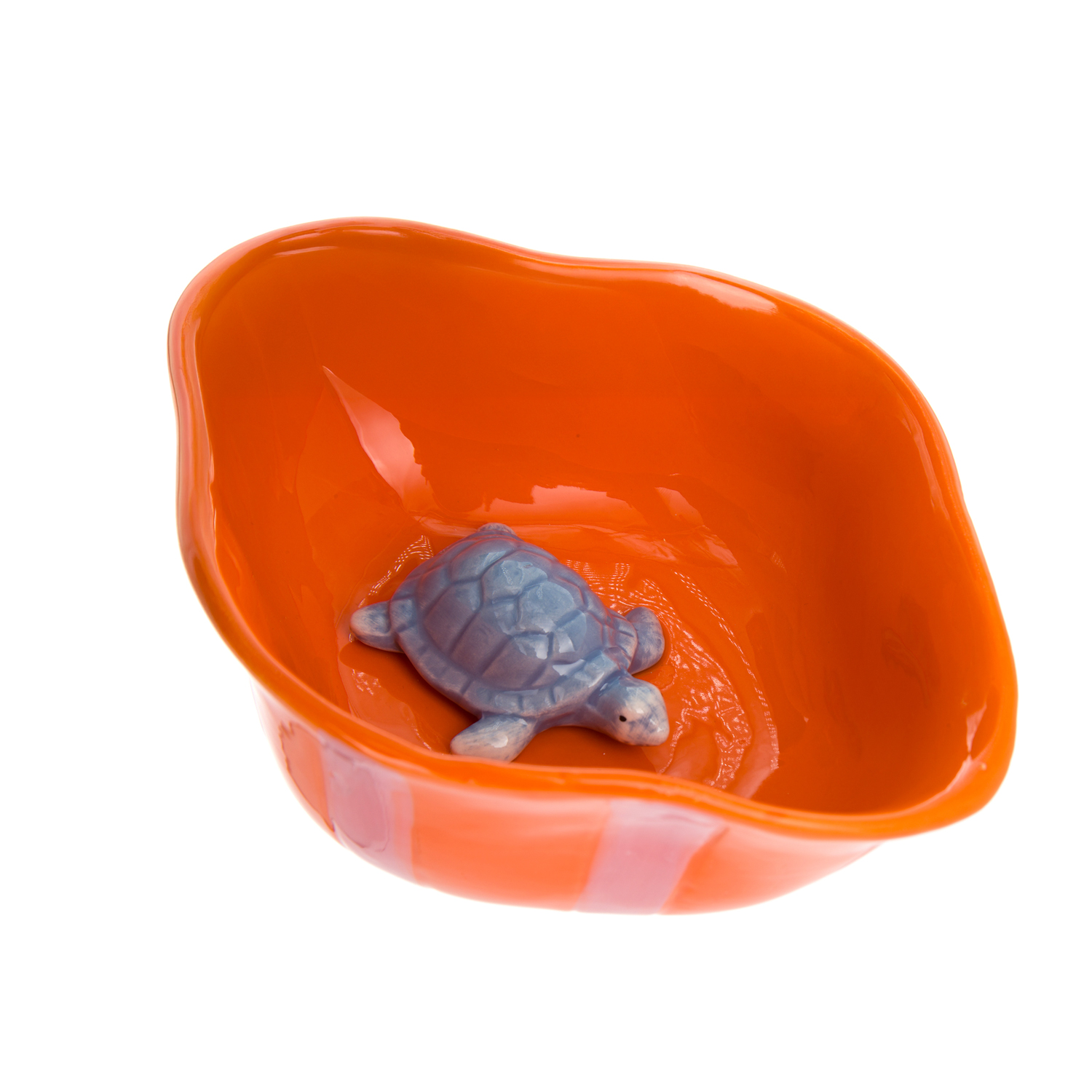 Ciotola 18 cm tartaruga arancione ceramica