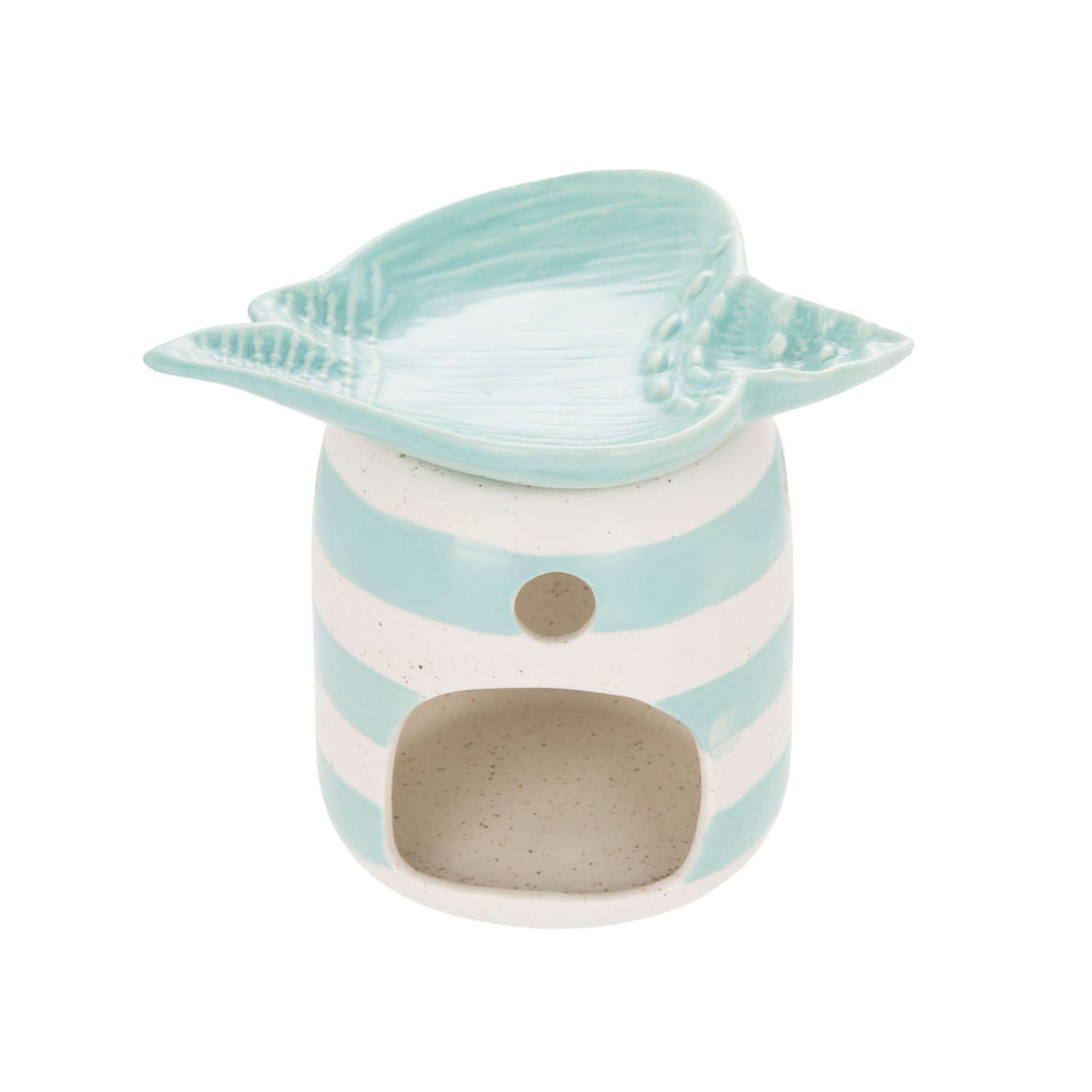 Brucia essenze conchiglia azzurra ceramica