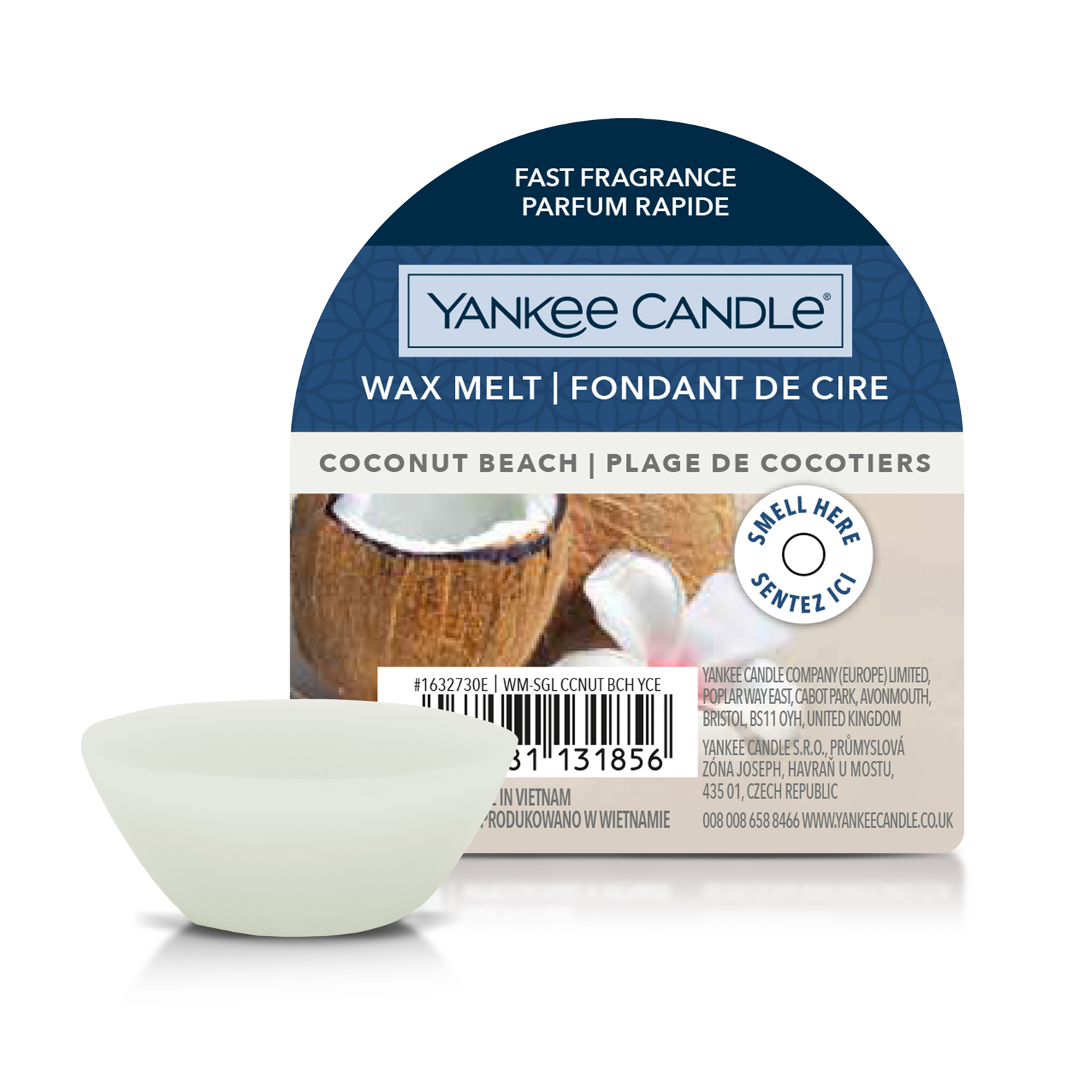 Coconut Beach, cera da fondere Yankee Candle per bruciatore