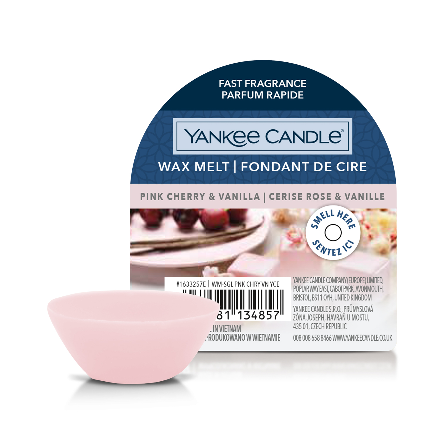 Pink Cherry Vanilla, cera Yankee Candle per bruciatore