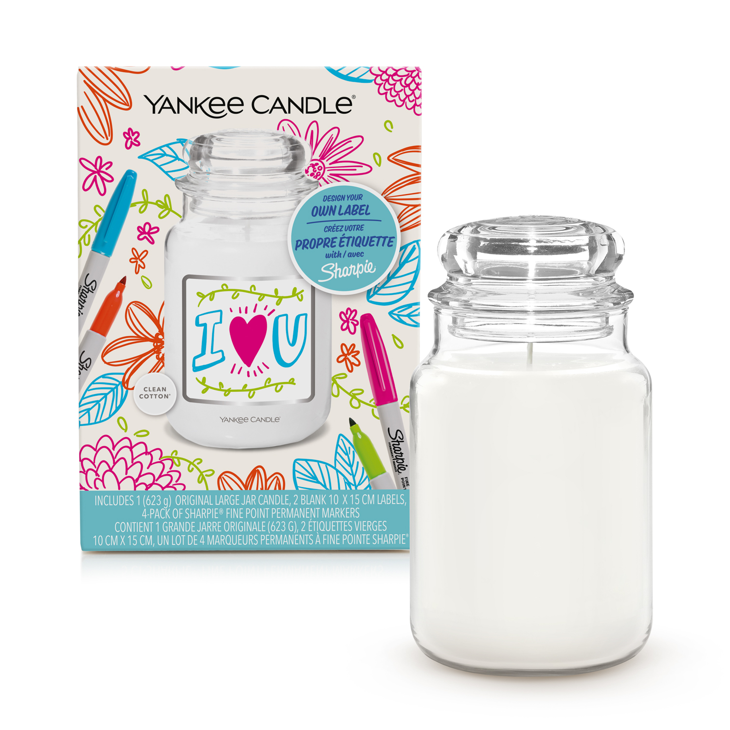 Candela profumata Yankee Candle personalizzabile con pennarelli