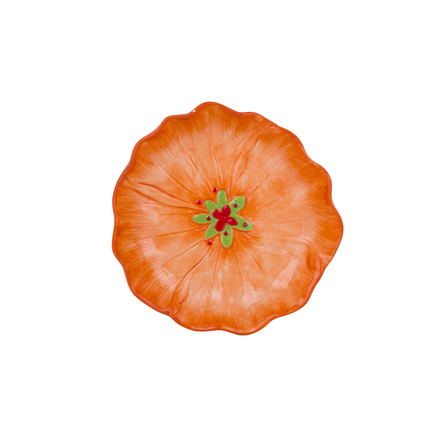 Piattino fiore arancione 14,5 cm terracotta Florafruit