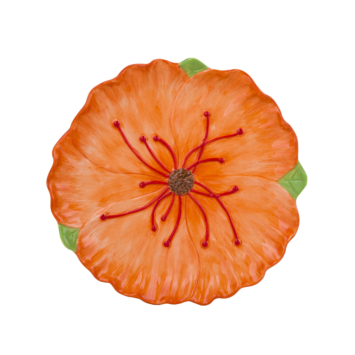 Piattino fiore giallo 20 cm terracotta Florafruit