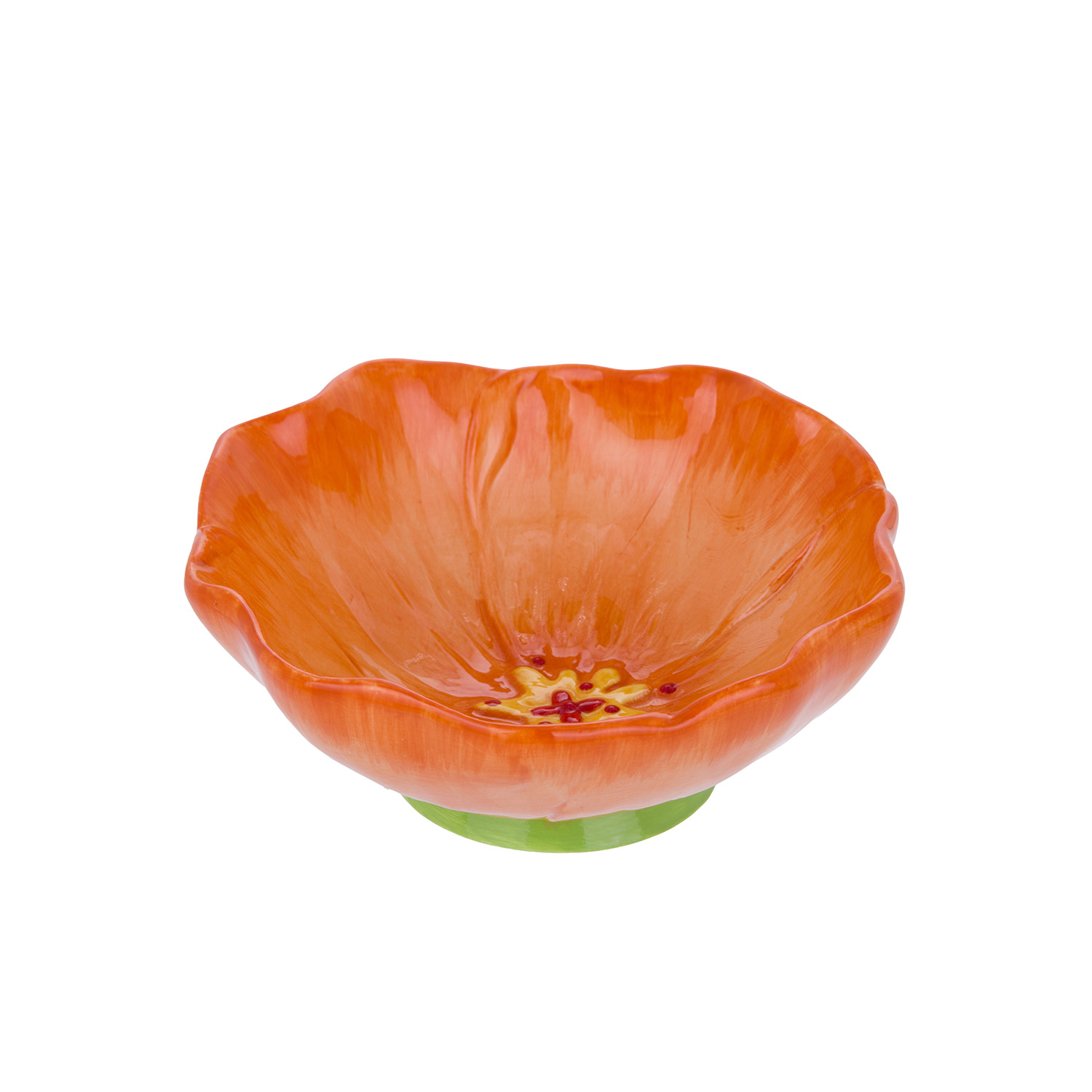 Ciotola fiore arancione 15 cm terracotta Florafruit
