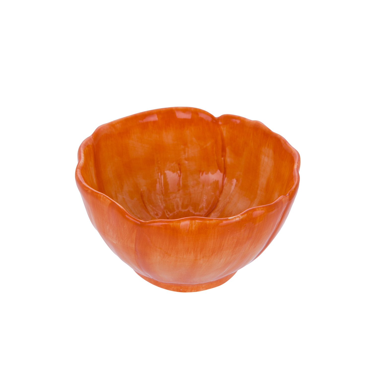 Ciotola fiore arancione 13 cm terracotta Florafruit