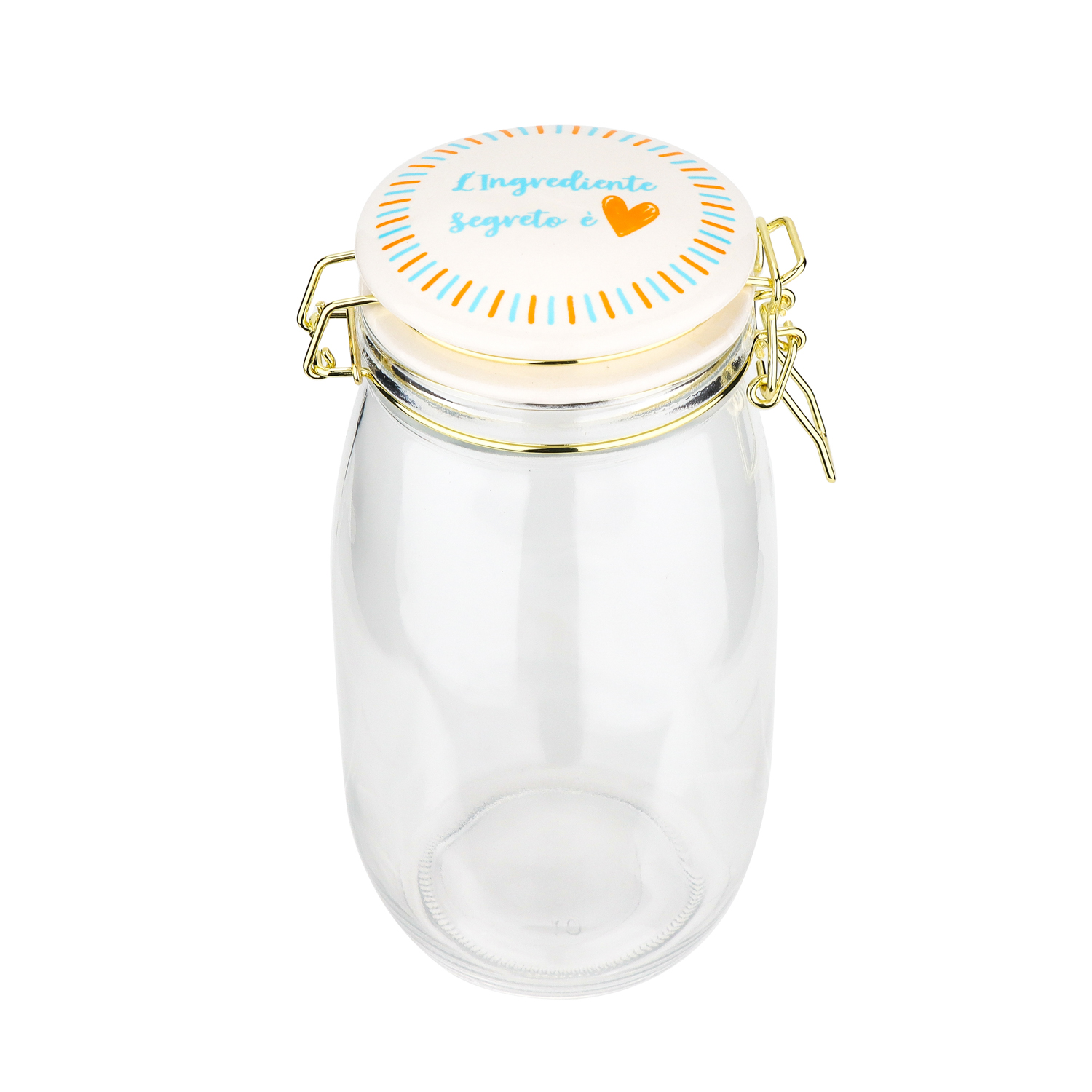 Barattolo ermetico vetro 1,5 L Ingrediente segreto Color Bloom