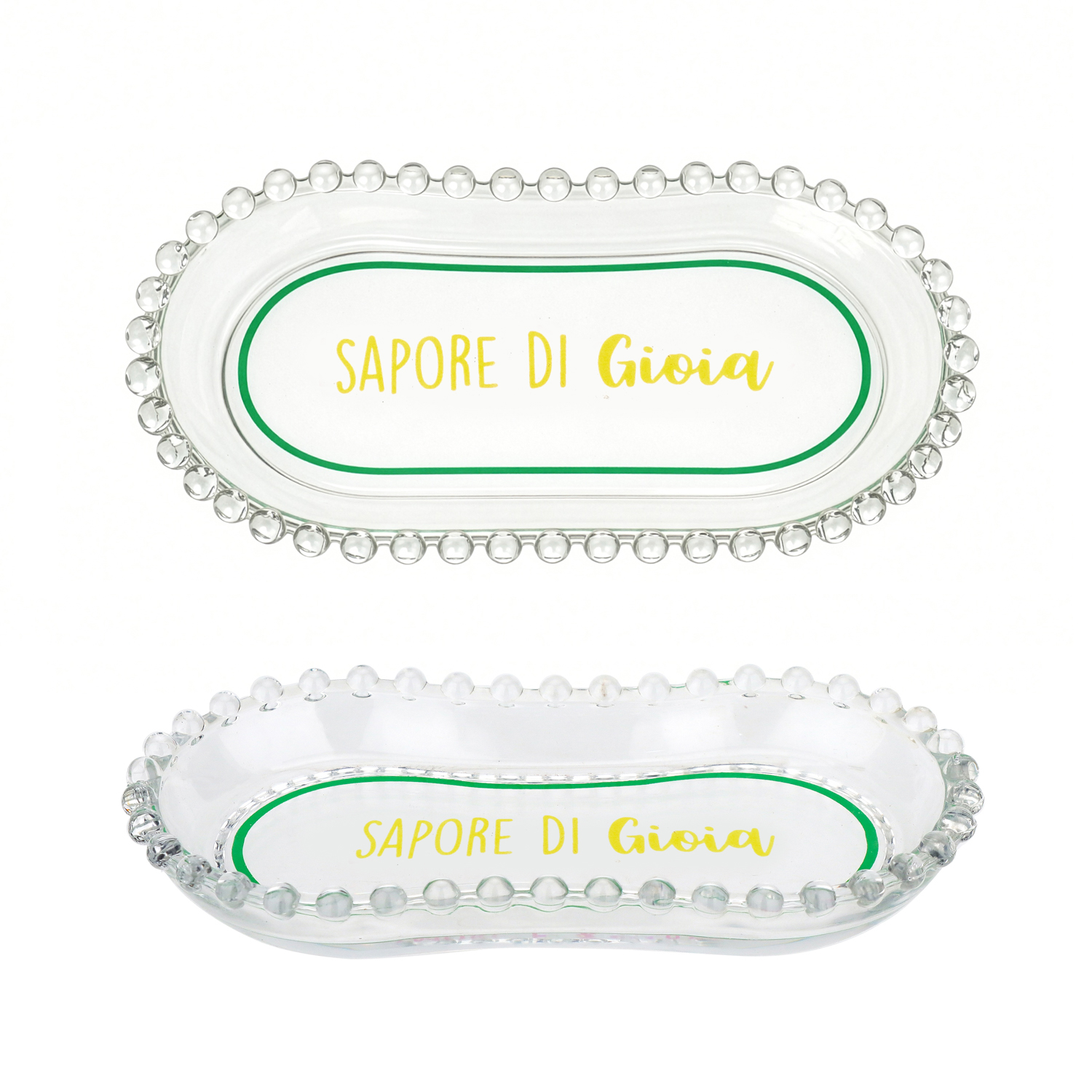 Piattino ovale vetro Sapore di gioia Color Bloom