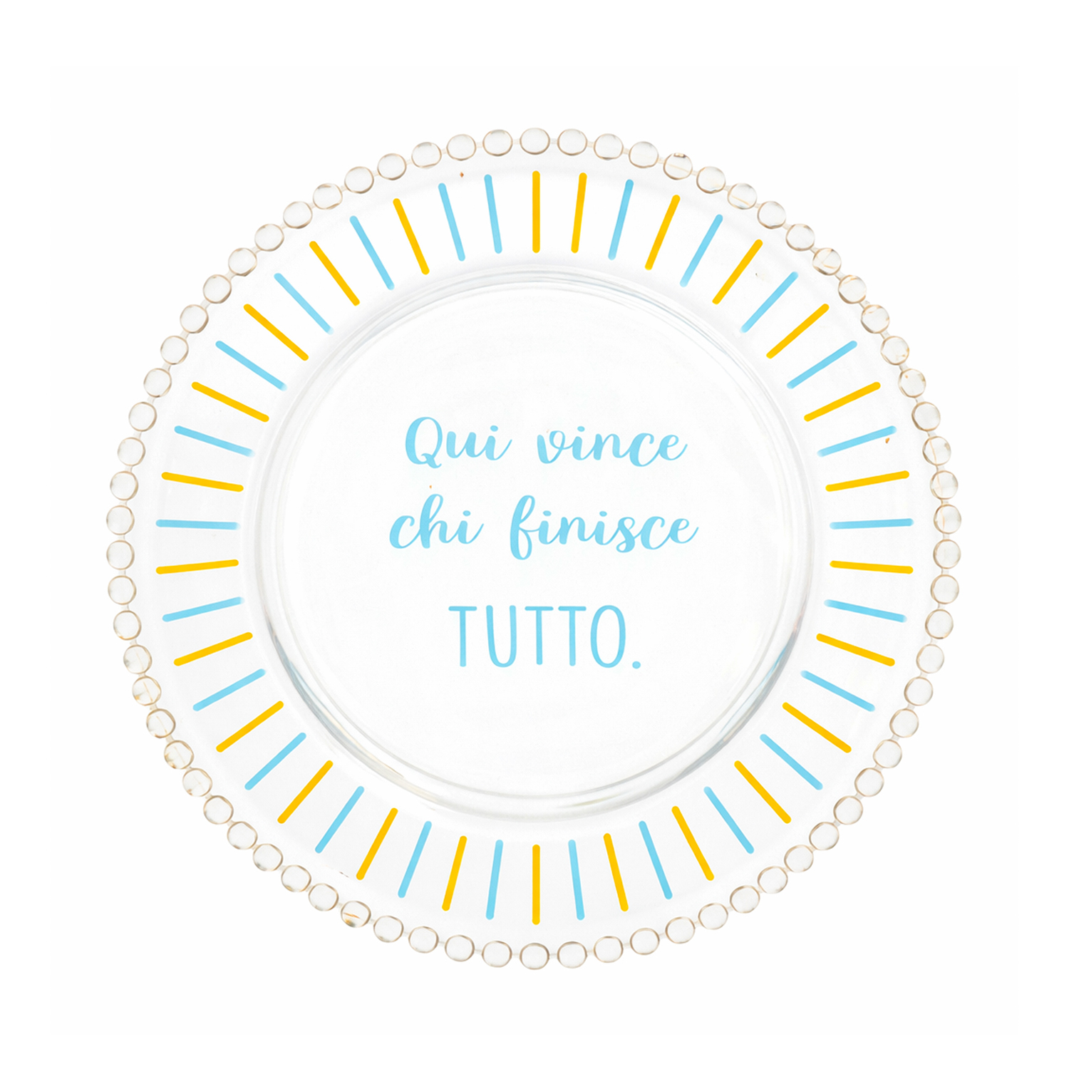 Piattino dessert vetro Vince chi finisce tutto Color Bloom