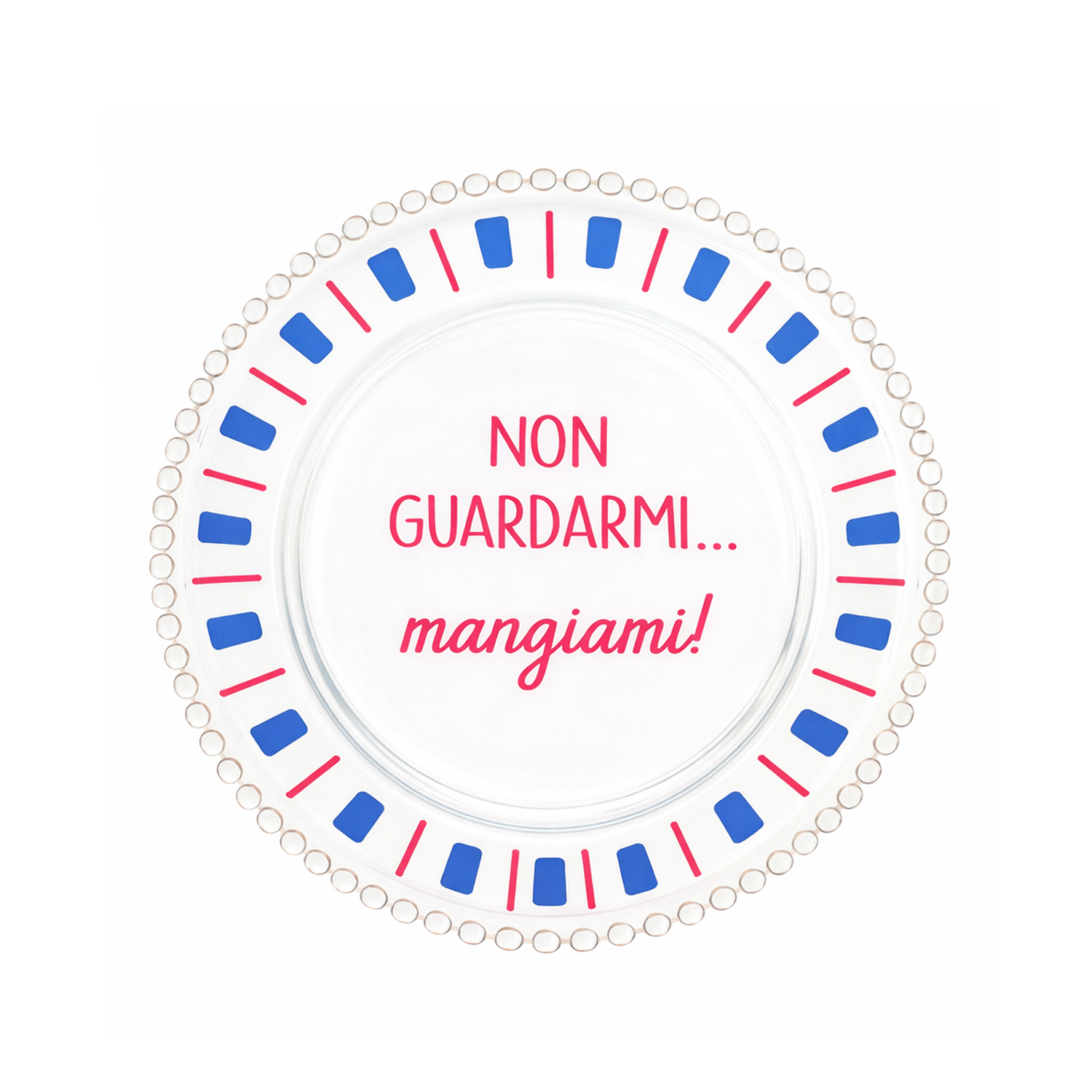 Piatto piano vetro Mangiami Color Bloom