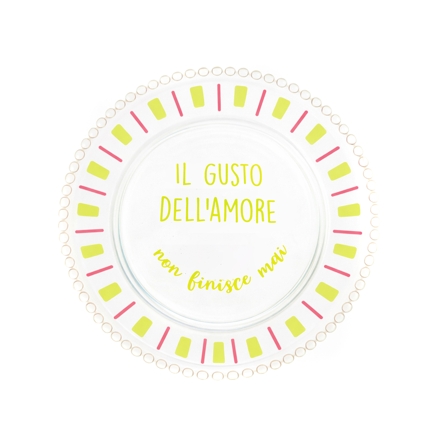 Piatto piano vetro Il gusto dell'amore Color Bloom