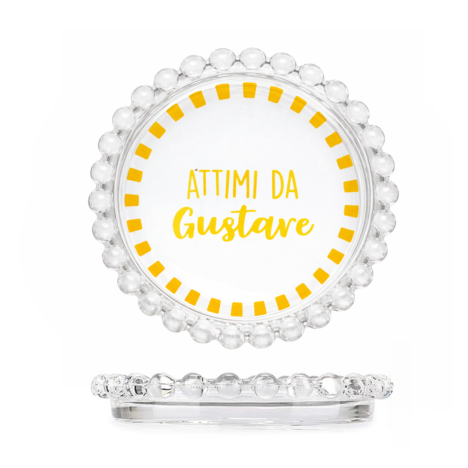 Piattino aperitivo vetro Attimi da gustare Color Bloom