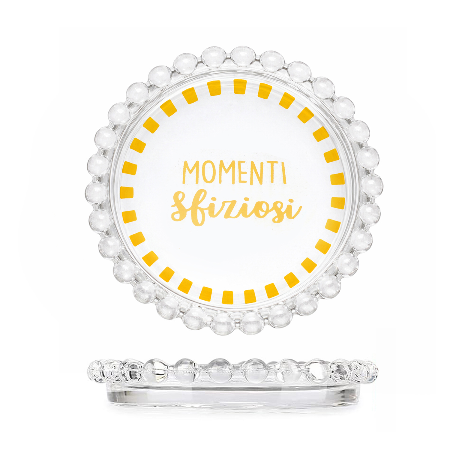 Piattino aperitivo vetro Momenti sfiziosi Color Bloom