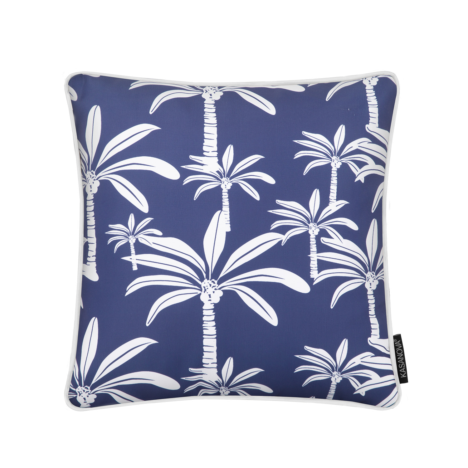 Cuscino arredo idrorepellente 40x40 cm palme blu