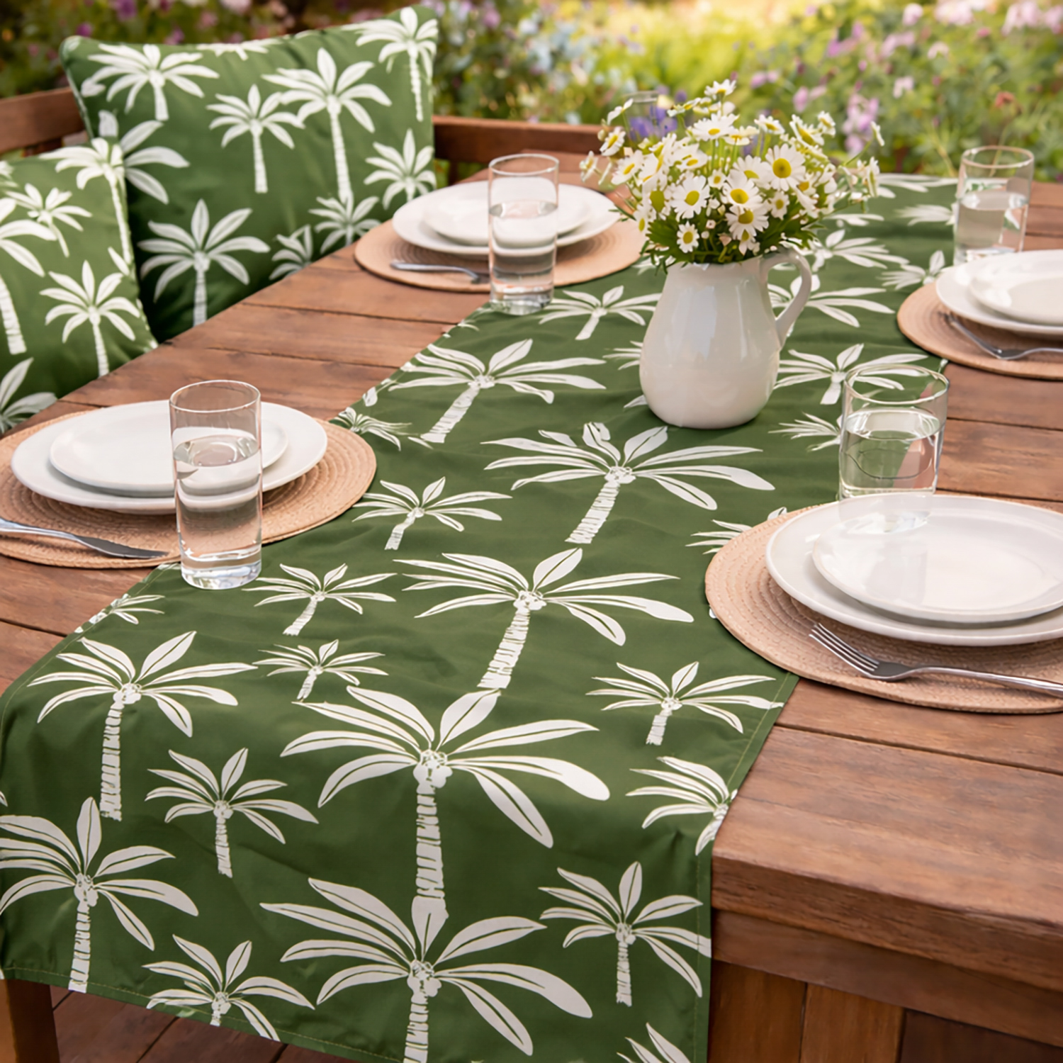 Runner da esterno 40x130 cm palme verde