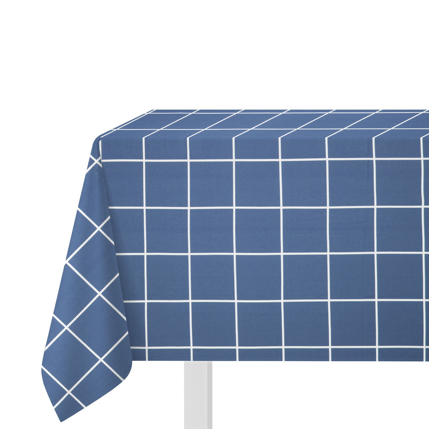 Tovaglia quadrettata 140x320 cm cotone blu