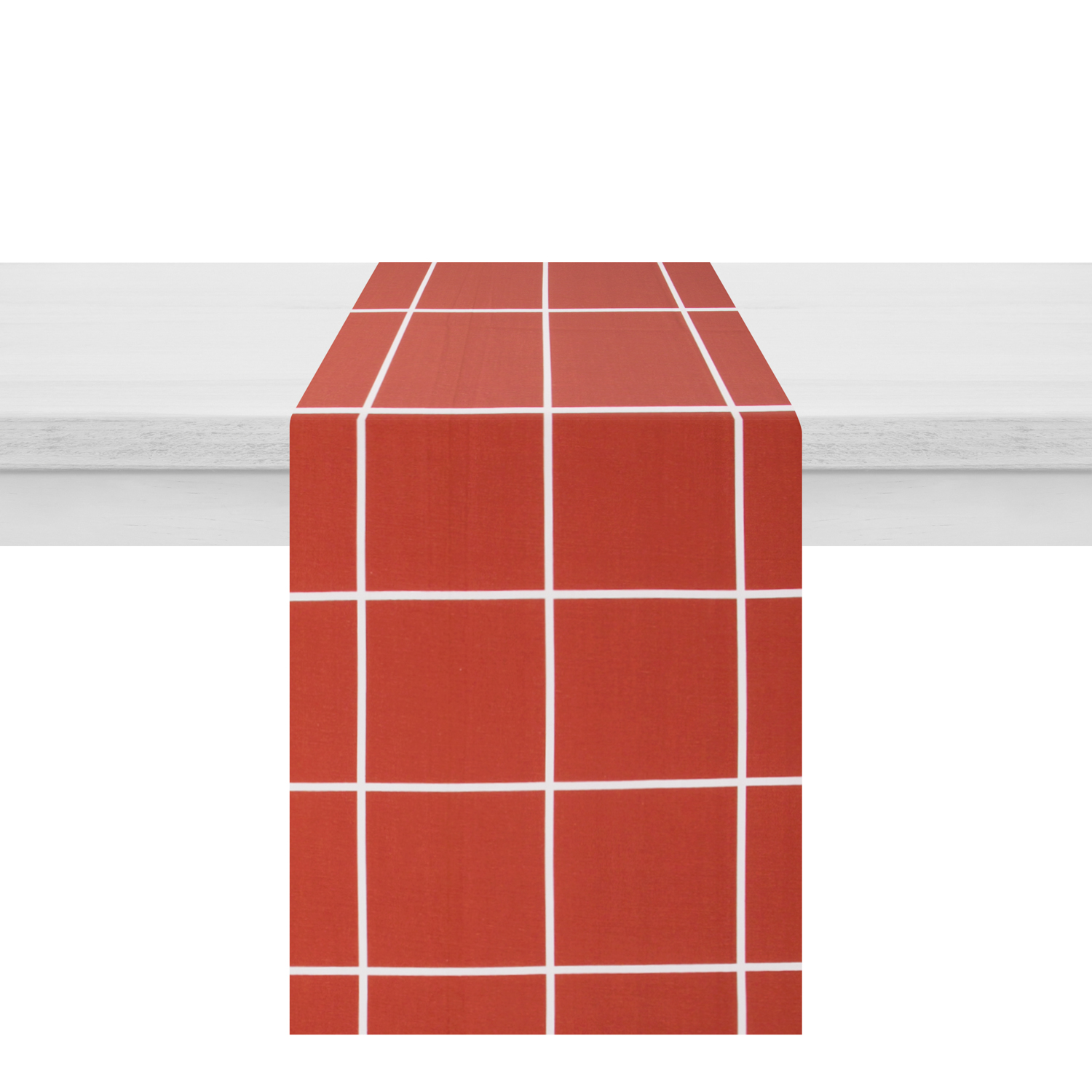 Runner quadrettato 40x120 cm cotone rosso
